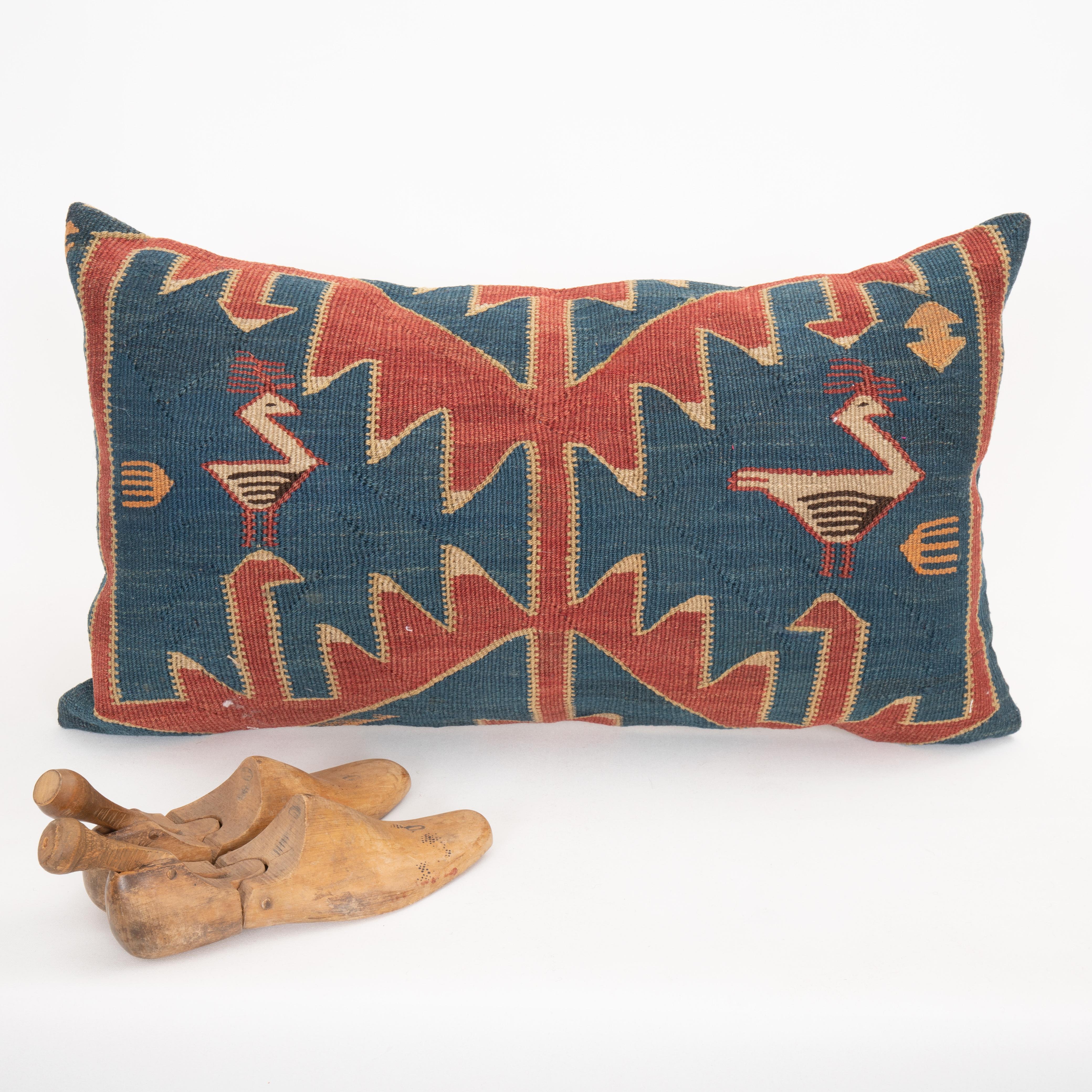 Cushion Made from an Antique Avar Kilim from Dagestan , Early 20th C. In Good Condition For Sale In Istanbul, TR