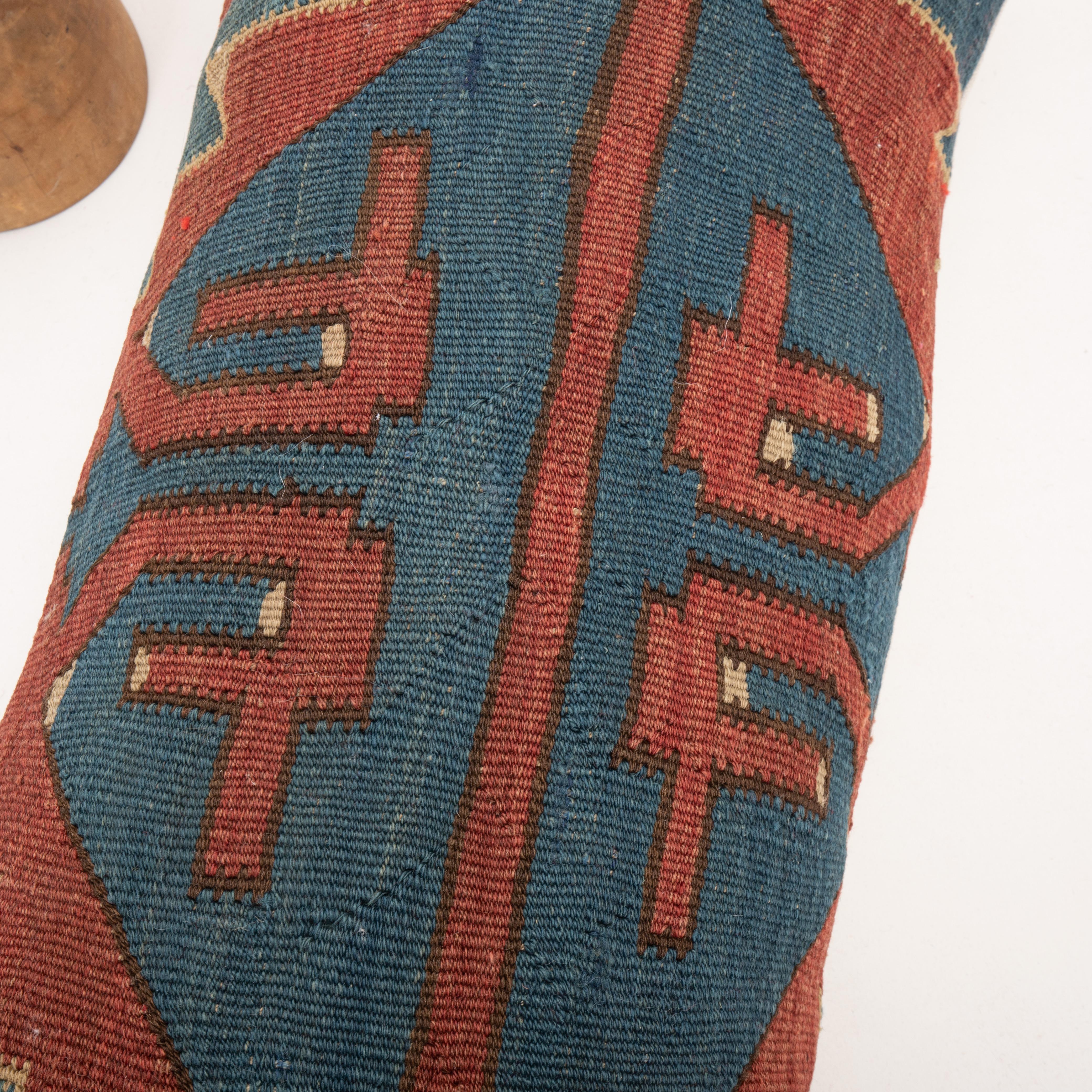20th Century Cushion Made from an Antique Avar Kilim from Dagestan , Early 20th C. For Sale