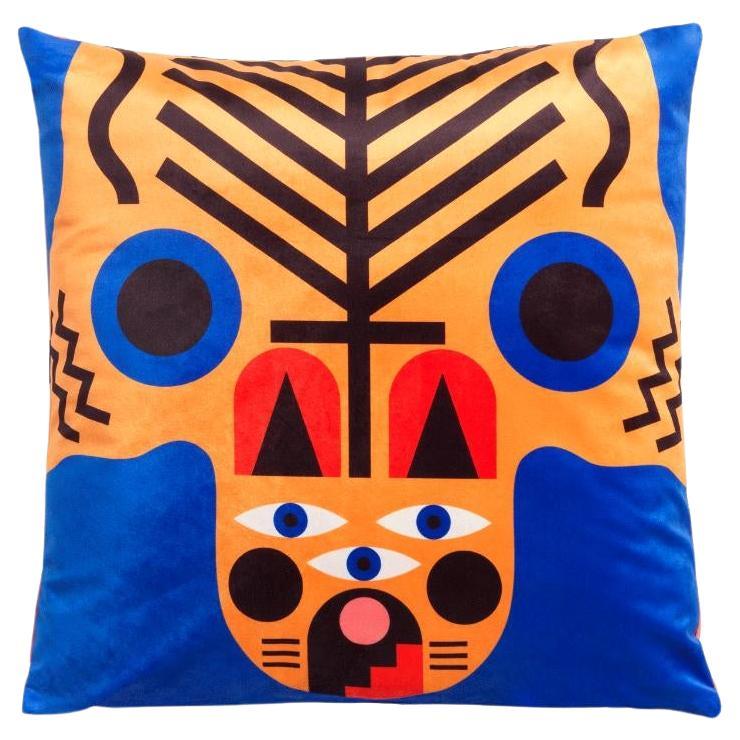 Kissen Oggian Italienischer Tiger im Kissenschliff aus Polyesterstoff und Acryl von Marco Oggian im Angebot