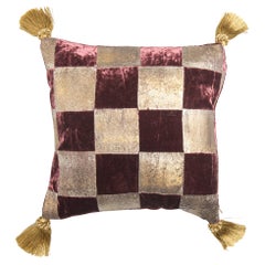  Pillow in Plum-Colored Elegant  Signed Velvet