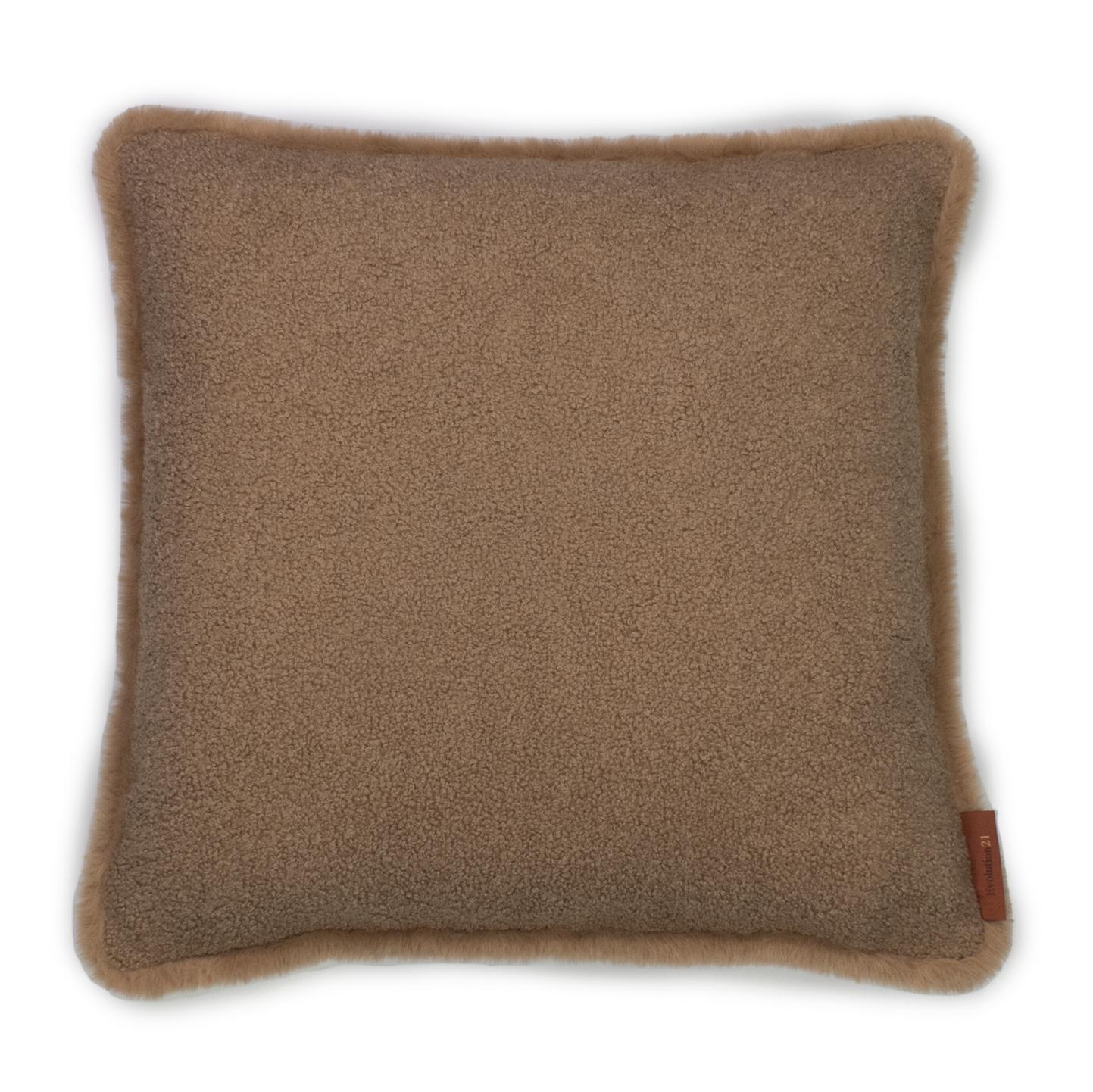 Belgian Modern Textured Throw Pillow Tiramisu Brown 