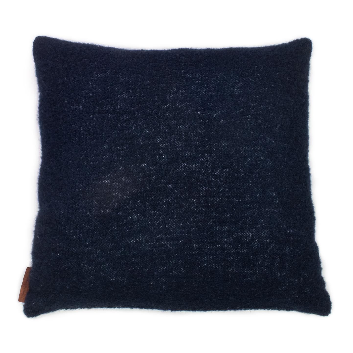 Modern Cushion / Pillow Chérie Blue Baby Alpaca Wool by Evolution21 For Sale