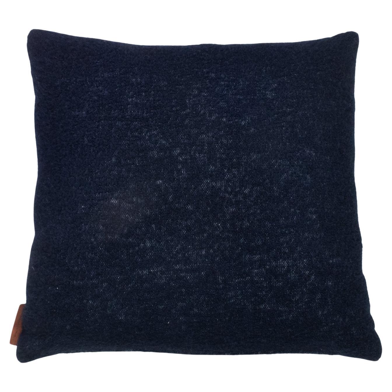 Cushion / Pillow Chérie Blue Baby Alpaca Wool by Evolution21 For Sale