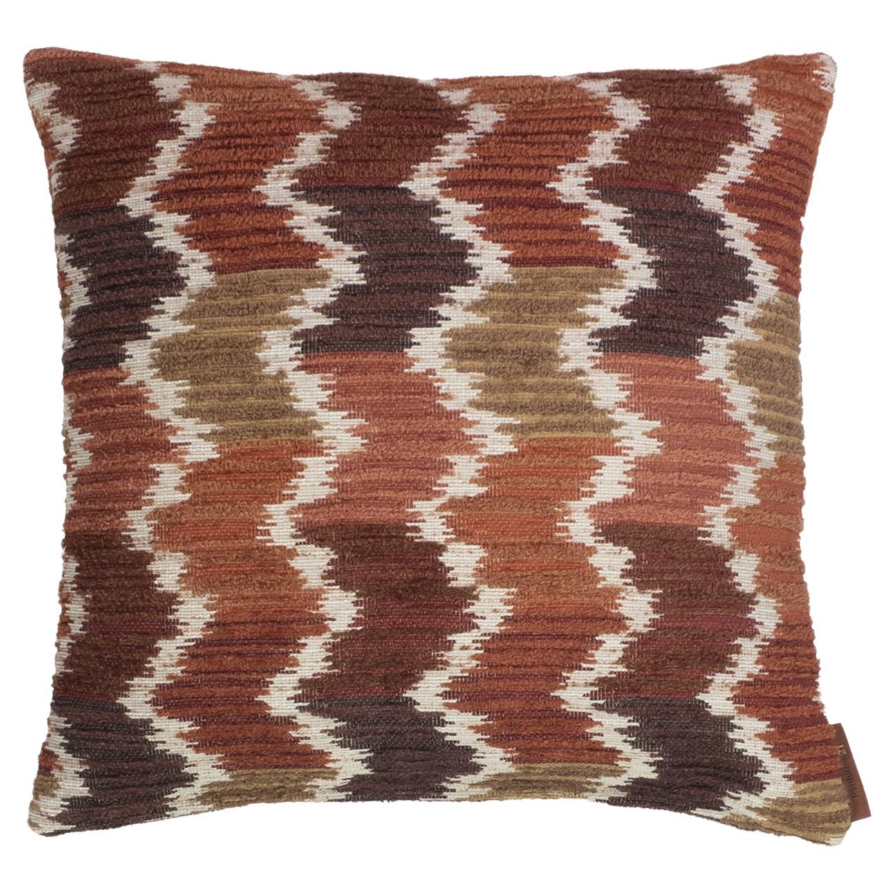 Modern Throw Patterned Pillow Red Micca Autumn by Evolution21 For Sale