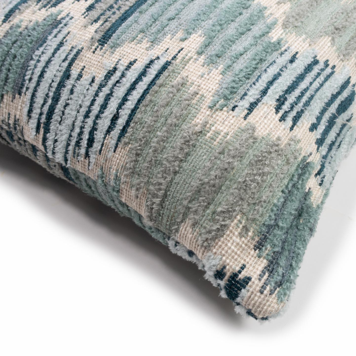 Hand-Crafted Modern Throw Patterned Blue Pillow 