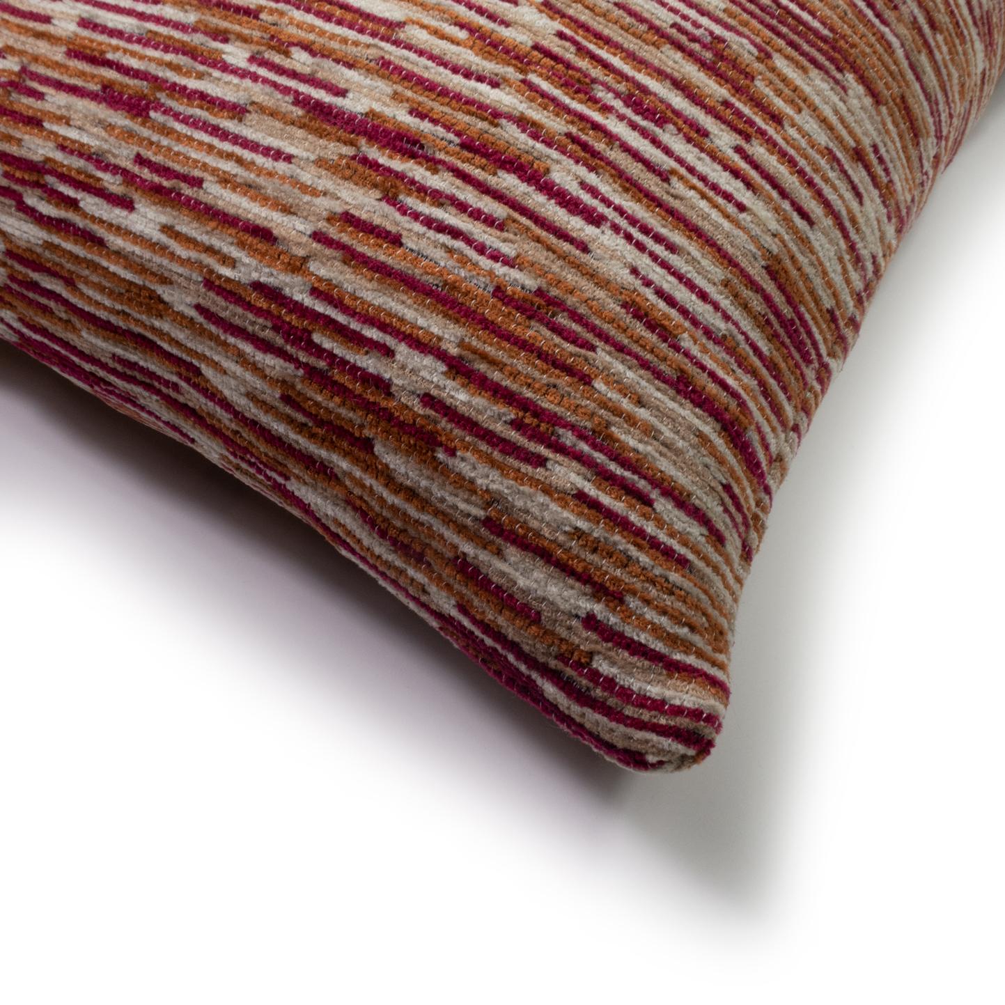 Hand-Crafted Modern Patterned Textured Pillow Multicolour 