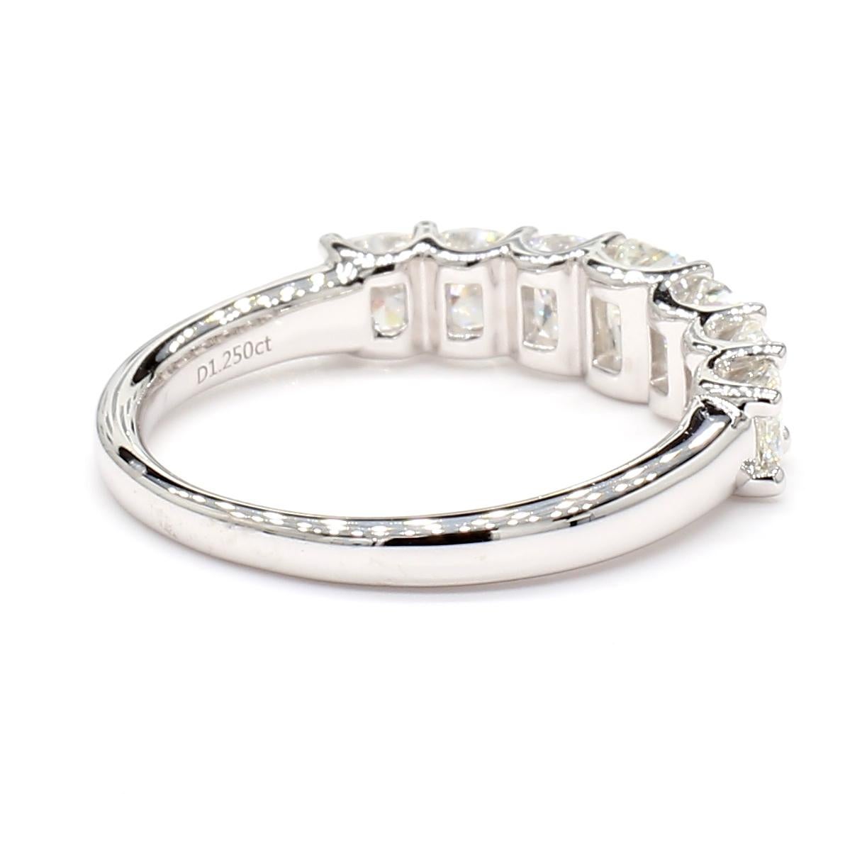 Cushion & Radiant 1.25 Carats Halfway Eternity 18K White Gold *Natural Diamonds* For Sale 1