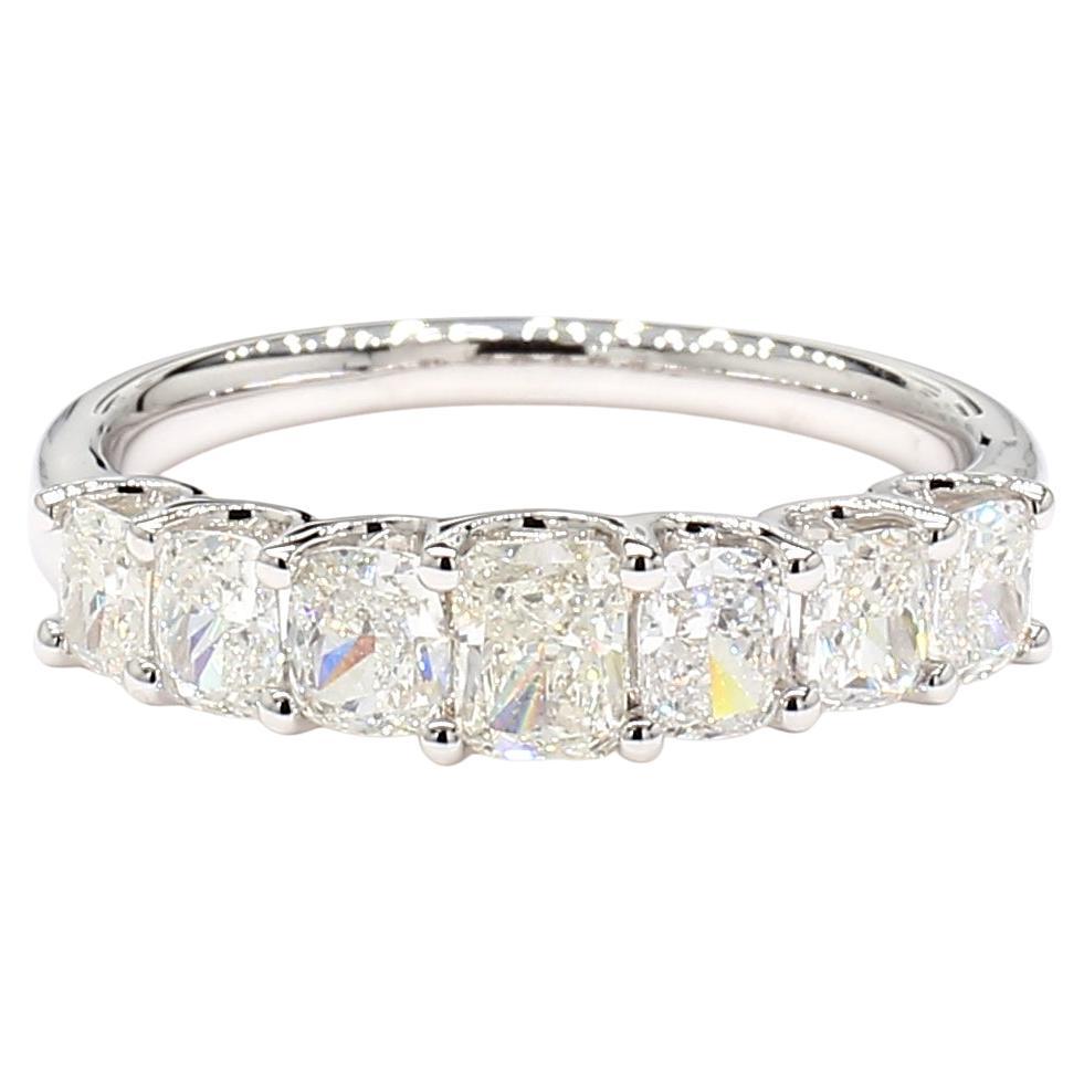 Cushion & Radiant 1.25 Carats Halfway Eternity 18K White Gold *Natural Diamonds*