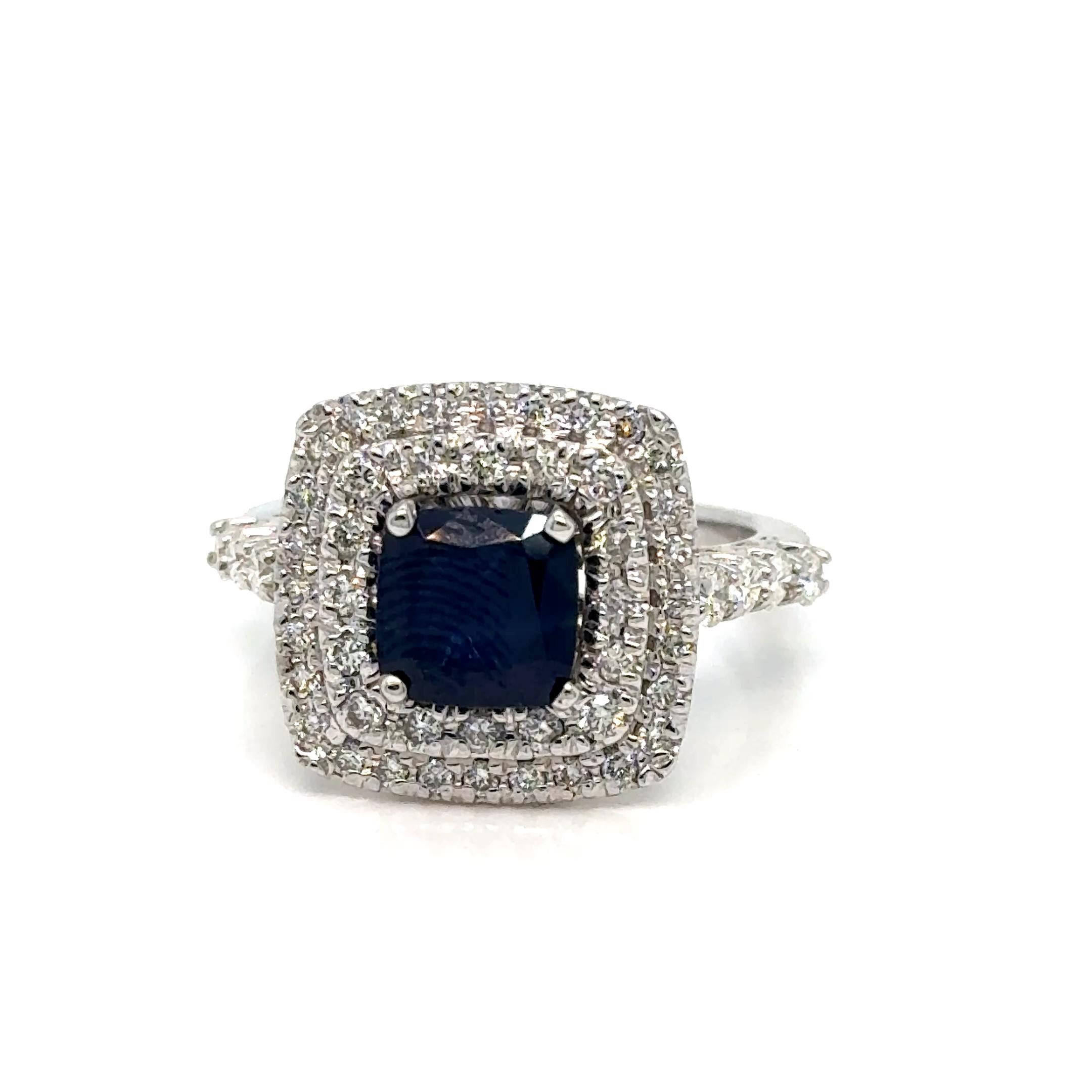 Glamorous Tanzanite Ring with bright Diamonds from all corners and sizes with a Cushion shape Sapphire at its heart.

Secure Yours Today: Limited stock available. Don't miss the chance to secure your Sapphire Diamond Ring today. It's not just a