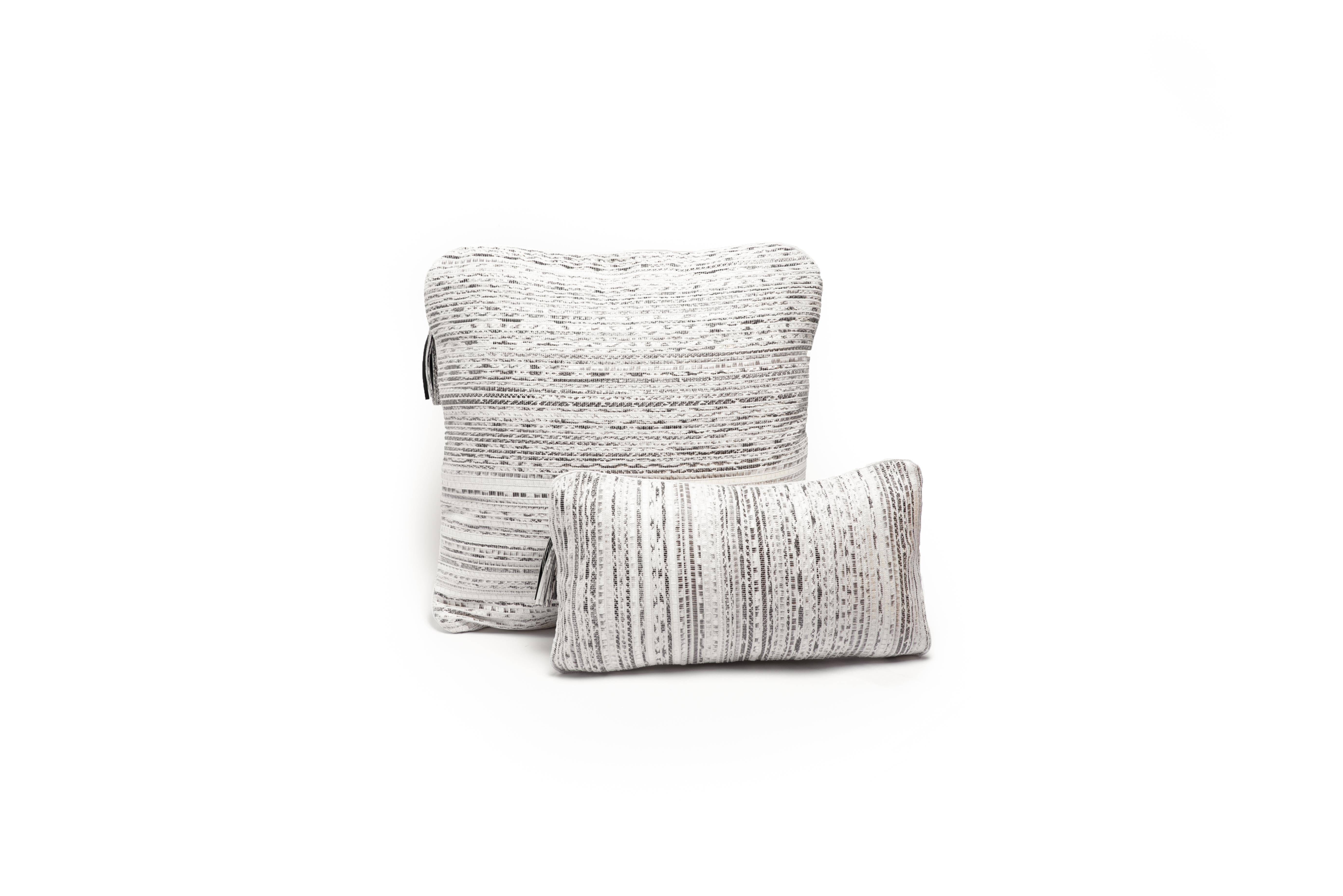 Contemporary Cushion Set in Woven Snakeskin by Kifu, Paris For Sale