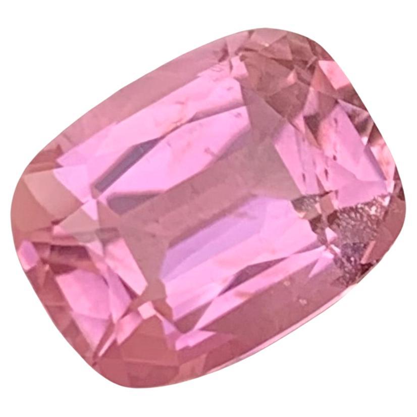Cushion Shape 3.90 Carats Natural Loose Soft Pink Tourmaline Gem For Ring  For Sale