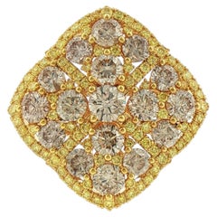Cushion shape Contemporary Ring/Pendant with 6.13 ct Natural Fancy Color Diamond