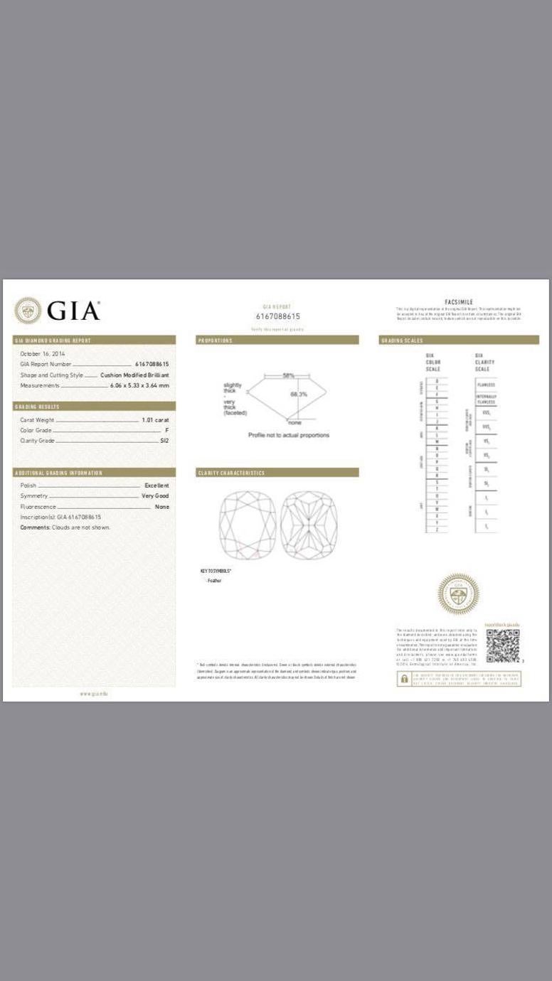 GIA Certified 3.02 Carat Cushion Shape Diamond Drop Earrings 18 Karat White Gold For Sale 4