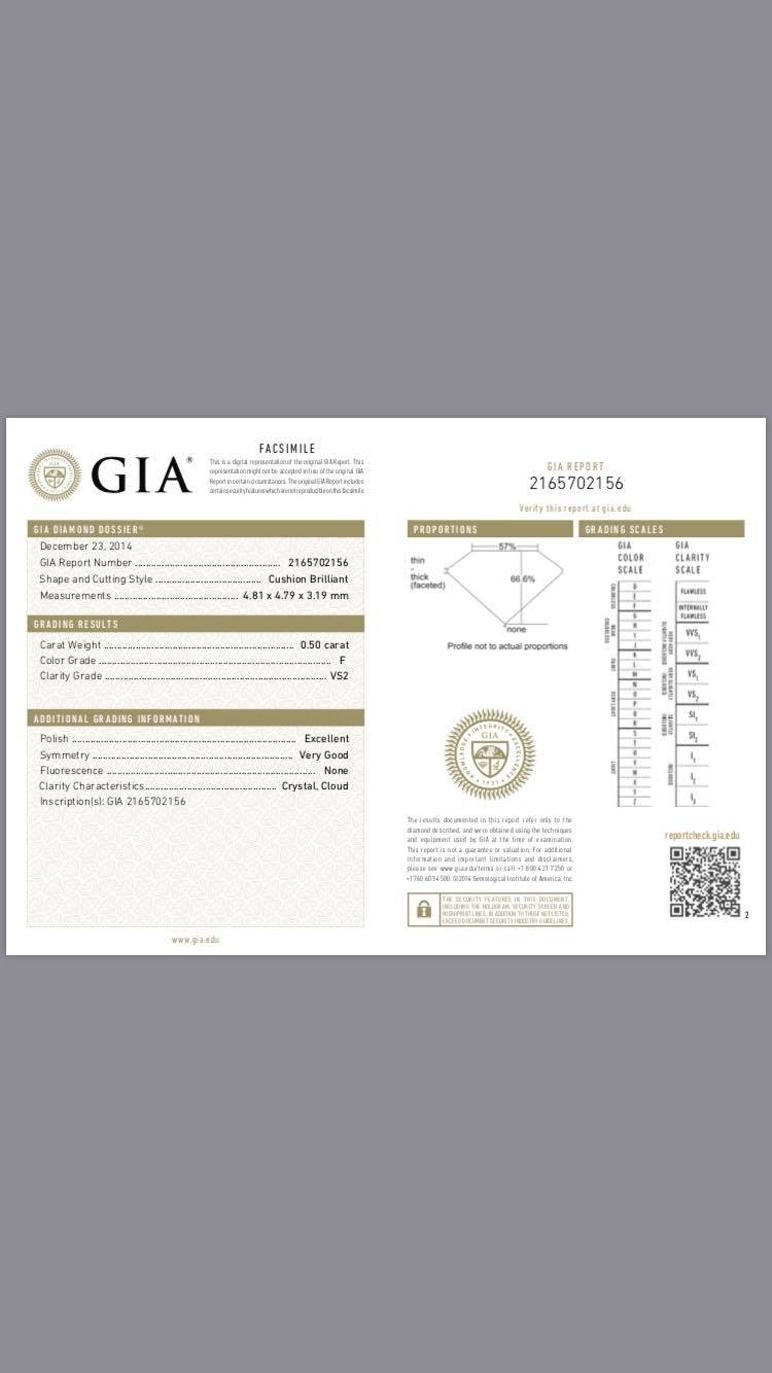 GIA Certified 3.02 Carat Cushion Shape Diamond Drop Earrings 18 Karat White Gold im Angebot 2