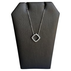 Collana a forma di cuscino in oro bianco 14kt - Diamanti GH SI 0,15ctw, regolabile