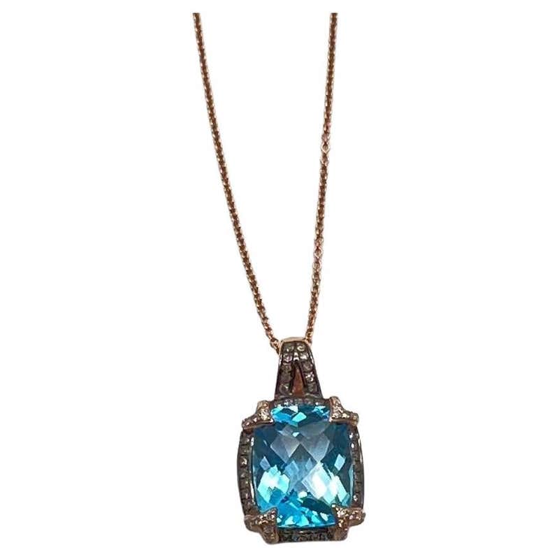 Rectangle Shape London Blue Topaz and White Opal Vintage Style 14K Gold ...