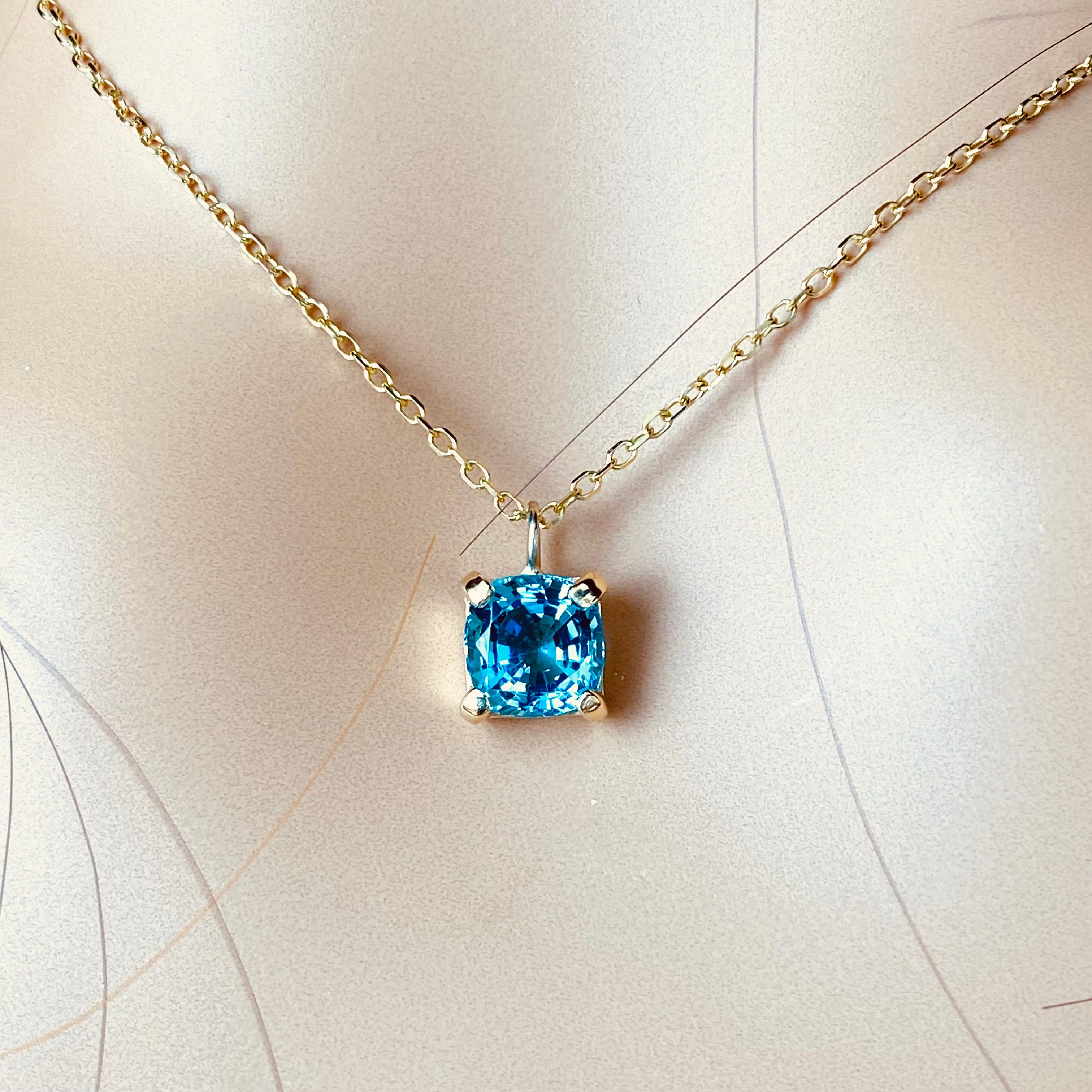 Indulge in sophistication with our exquisite Cushion Shaped Aquamarine Diamond Lariat Pendant. This captivating piece features a dazzling 1.65 carat cushion-cut aquamarine, carefully cradled in a lustrous white gold setting.
Key Features:
Gemstone: