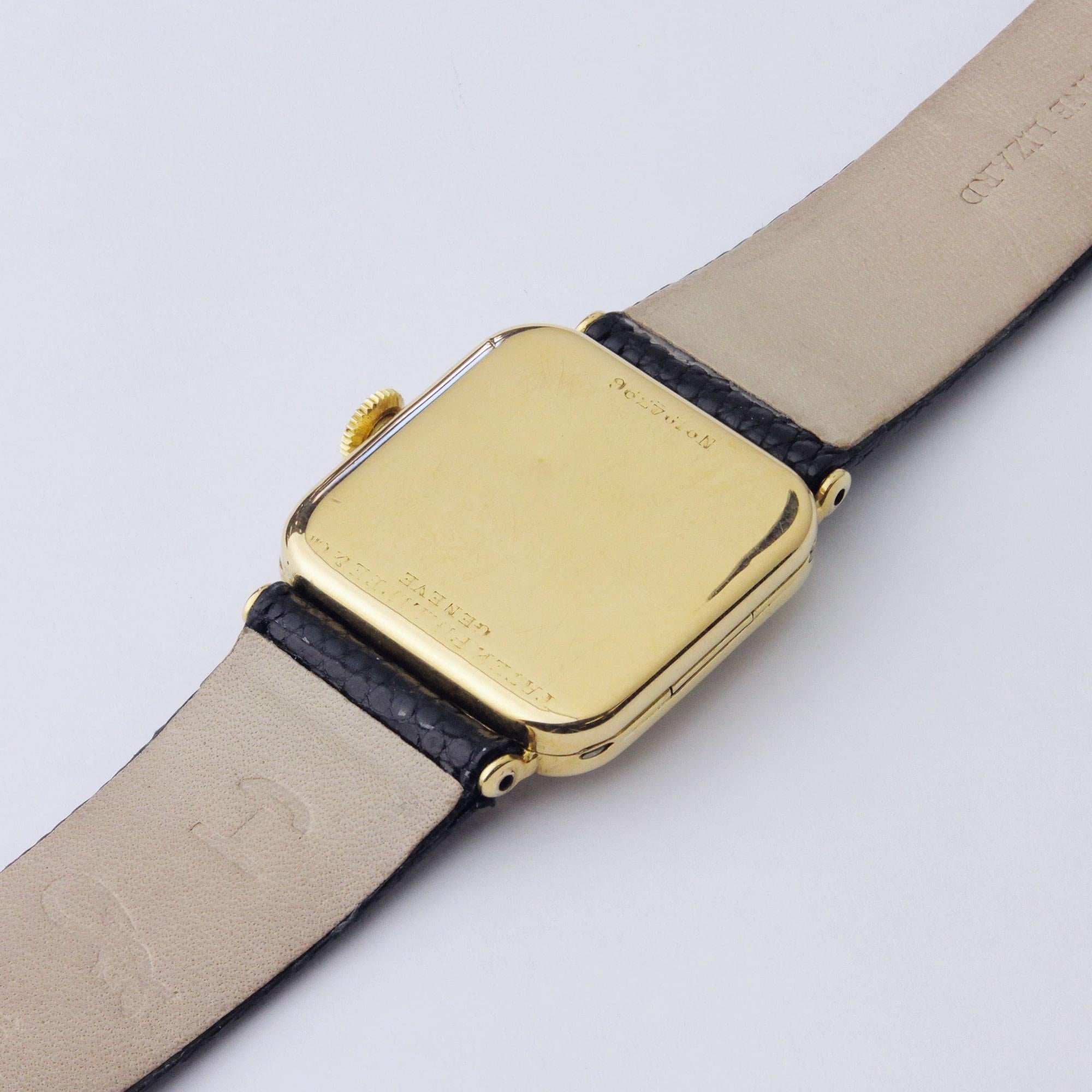 Cushion Shaped, Art Deco, 18 Karat Gold Patek Philippe Wristwatch In Fair Condition In Brisbane, QLD