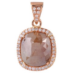 Designer-Anhänger in Kissenform mit Eis-Diamant-Designer-Anhänger mit Pave-Diamanten aus 18 Karat Roségold