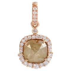 Pendentif en or 18 carats avec diamants en forme de coussin