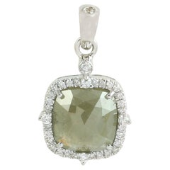 Cushion Shaped Ice Diamond Anhänger aus 18K Weißgold