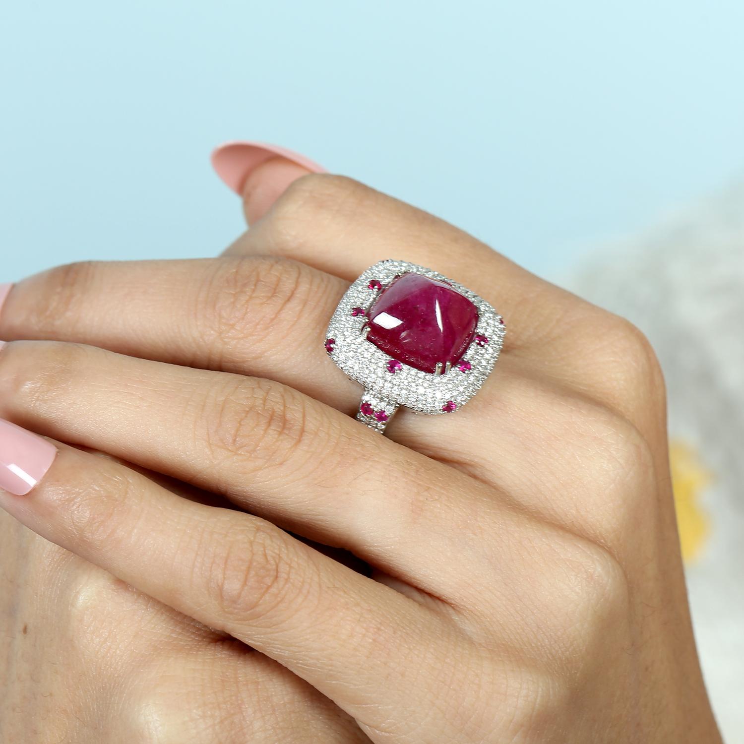 18KT:11.576g,D:1.42ct, Ruby:20.23ct,