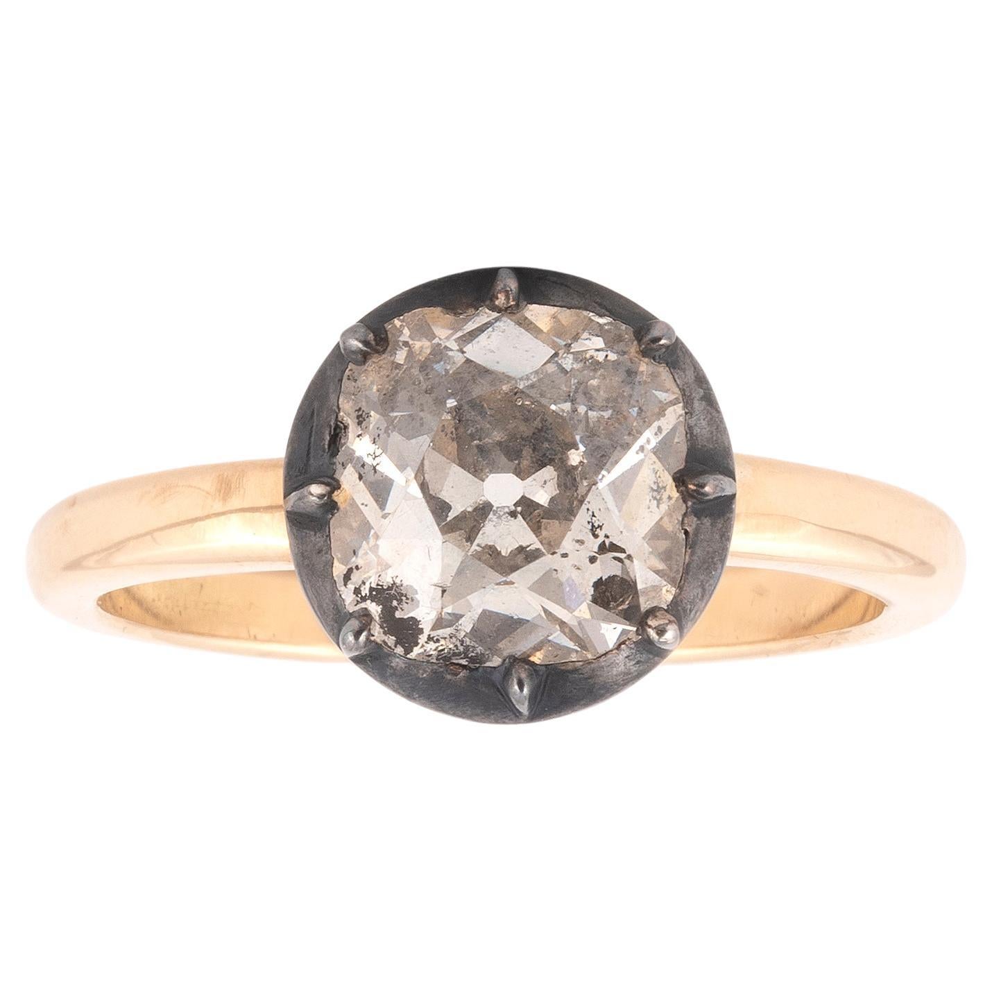 Cushion Shaped Old Cut Diamond Ring For Sale at 1stDibs