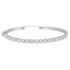 Bracelet tennis en or blanc 14 carats de forme coussin