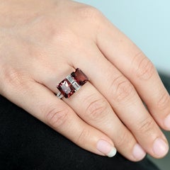 Cushion Shaped Vivid Pink Tourmaline Ring With Diamonds In 18k White Gold