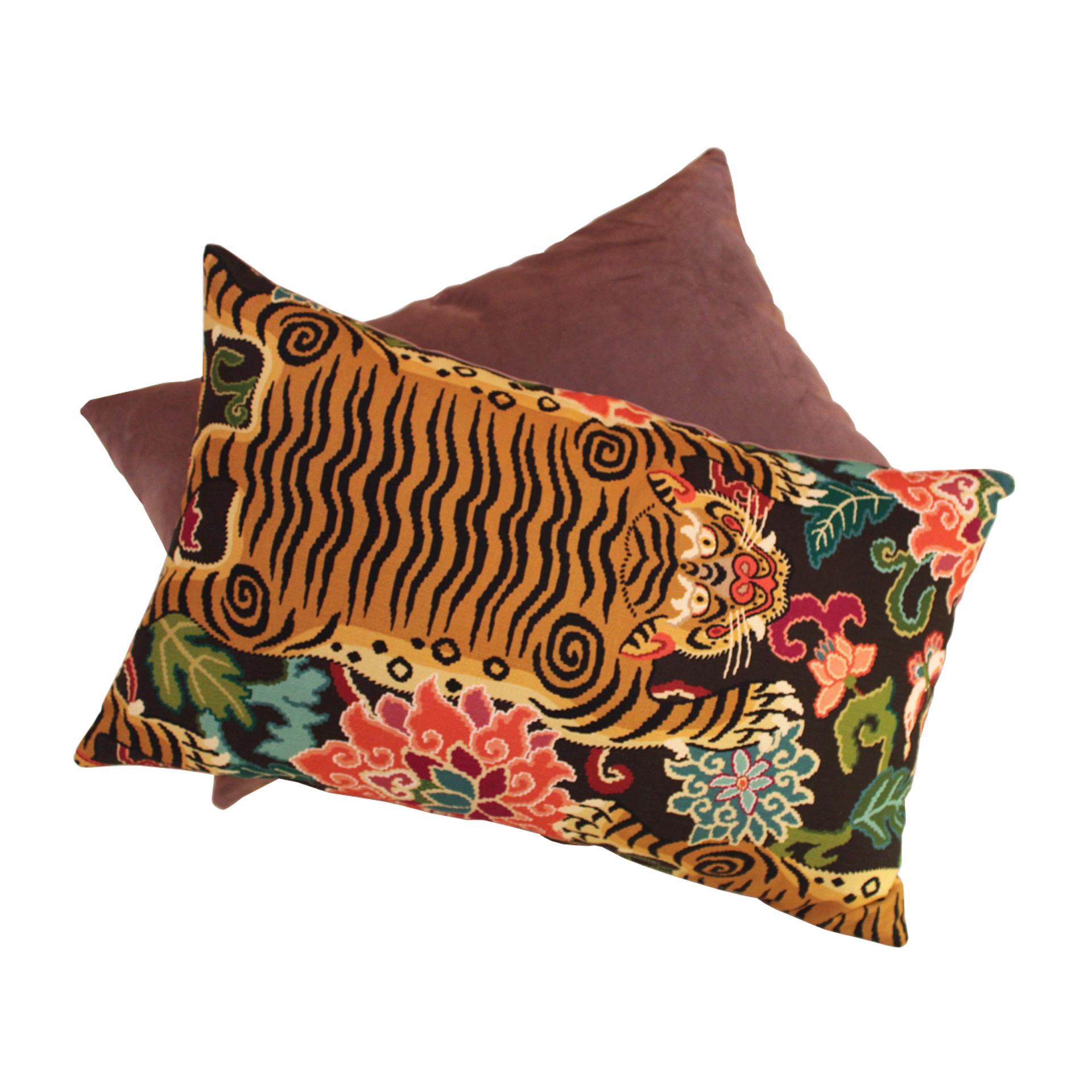 Cotton velvet cushions with jungle motifs, feather filling included.

Every item LA Studio offers is checked by our team of 10 craftsmen in our in-house workshop. Special restoration or reupholstery requests can be done. Lighting can be electrified