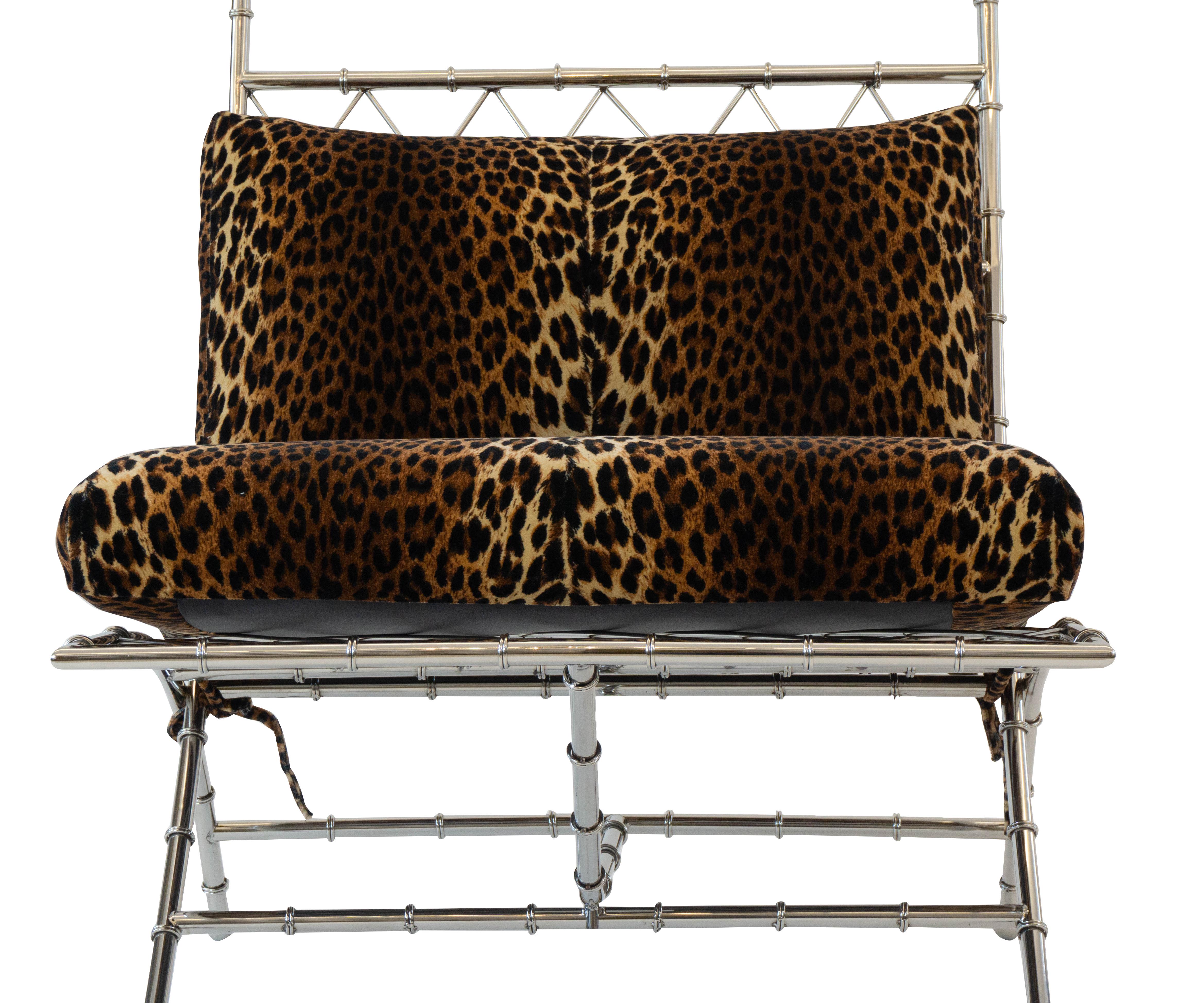 leopard print folding chair