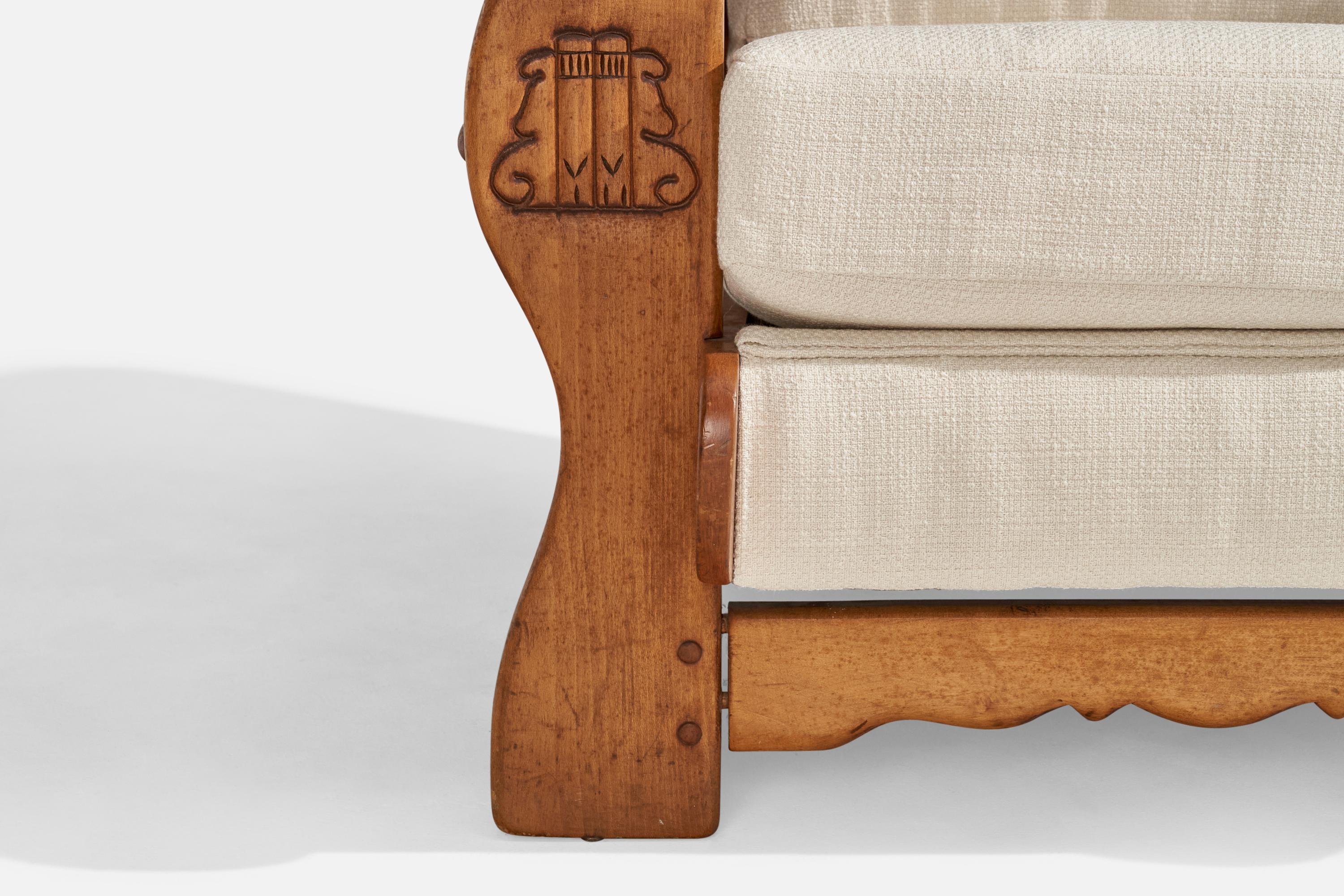 Mid-Century moderno Cushman Furniture, Sedia da salotto, Oak, Fabrice, USA, anni '50 in vendita