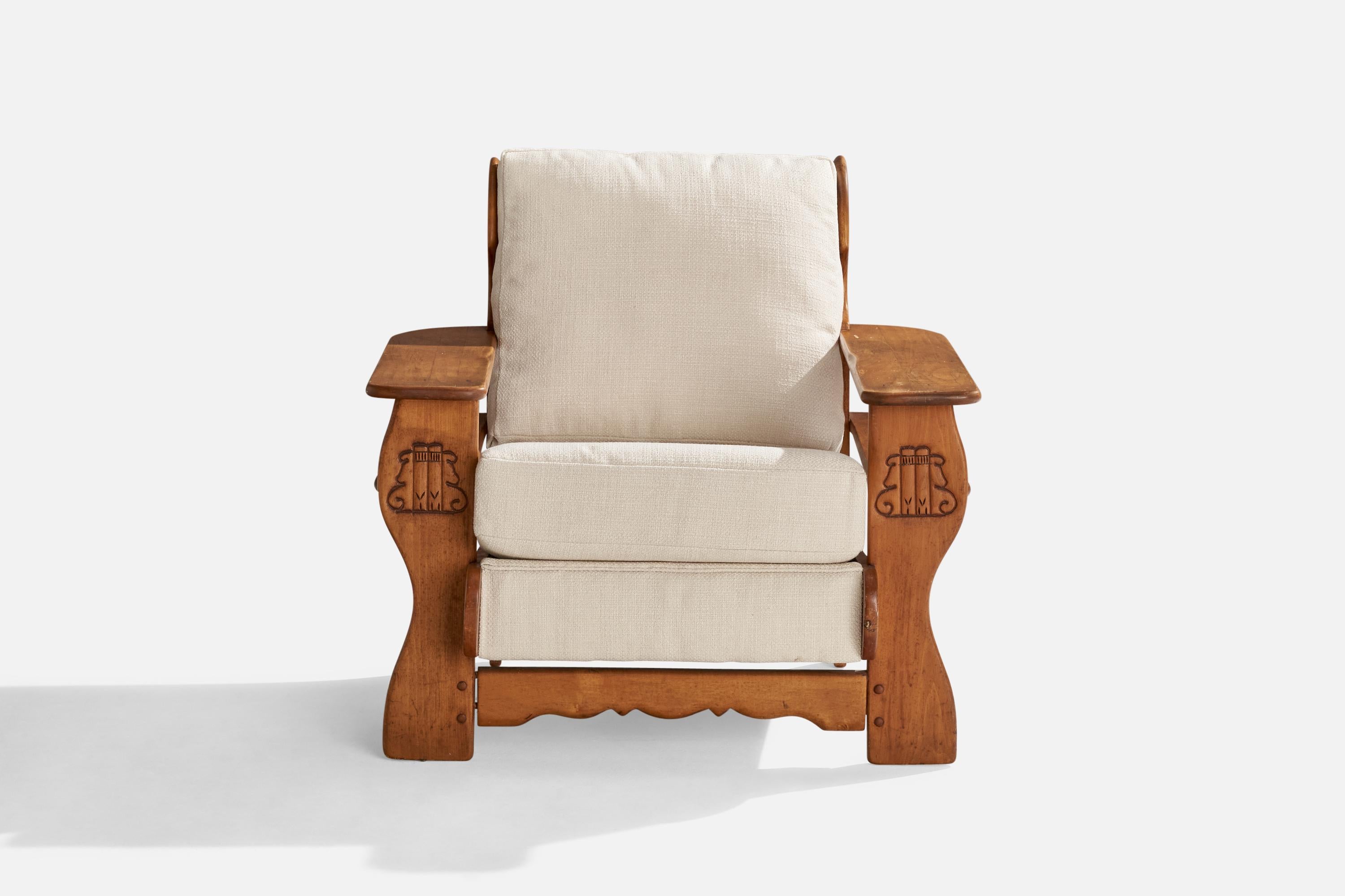 Americano Cushman Furniture, Sedia da salotto, Oak, Fabrice, USA, anni '50 in vendita