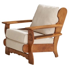 Used Cushman Furniture, Lounge Chair, Oak, Fabric, USA, 1950s