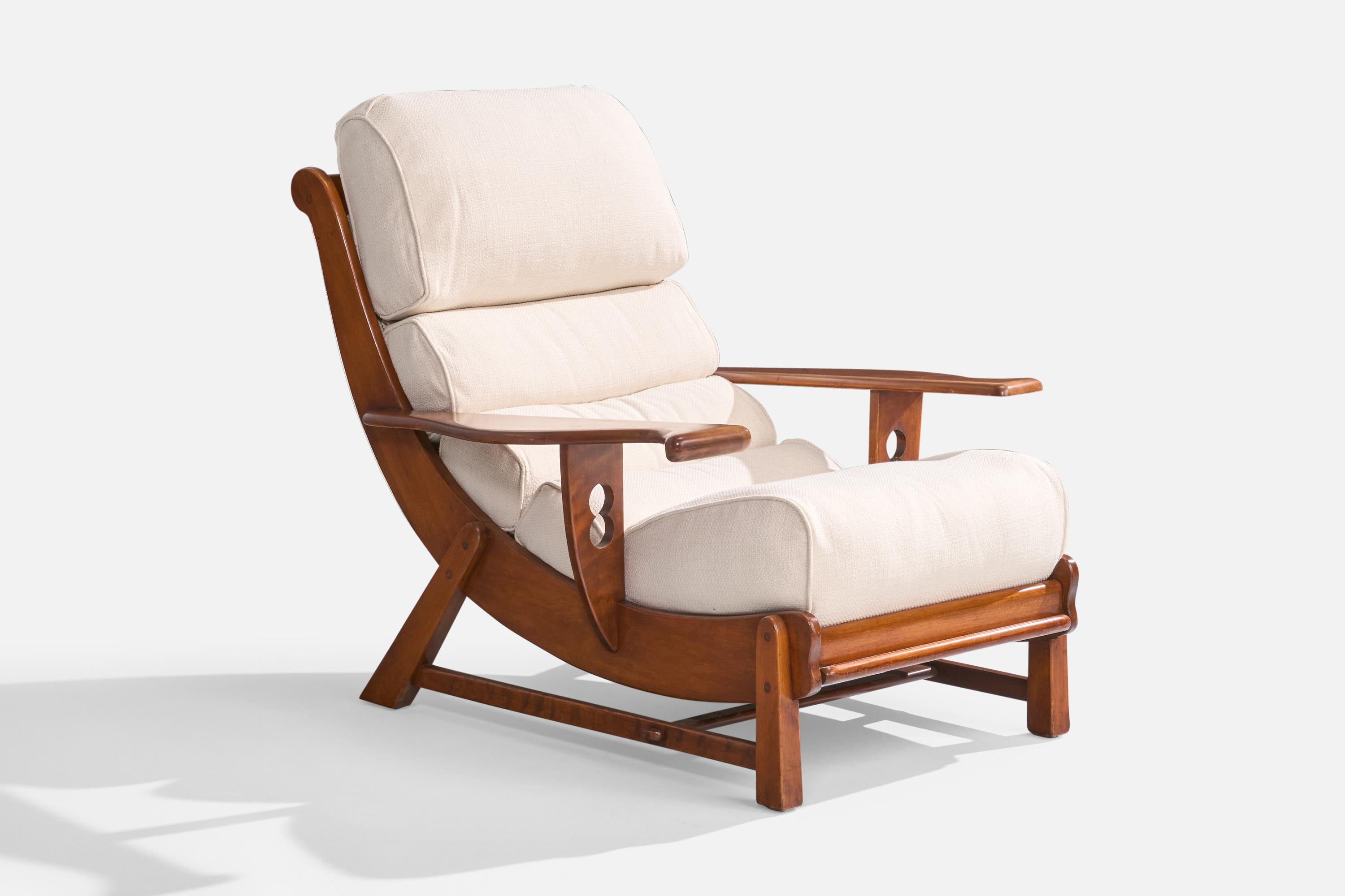 Cushman Furniture, Sedia da salotto con ottomana, Wood, Fabrice, USA, anni '40 in vendita 4