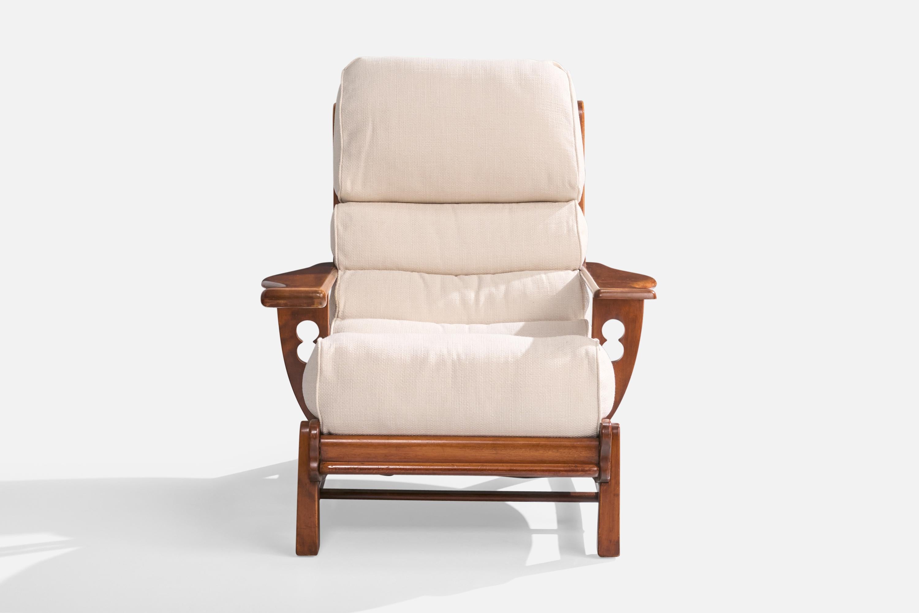 Cushman Furniture, Sedia da salotto con ottomana, Wood, Fabrice, USA, anni '40 in vendita 5