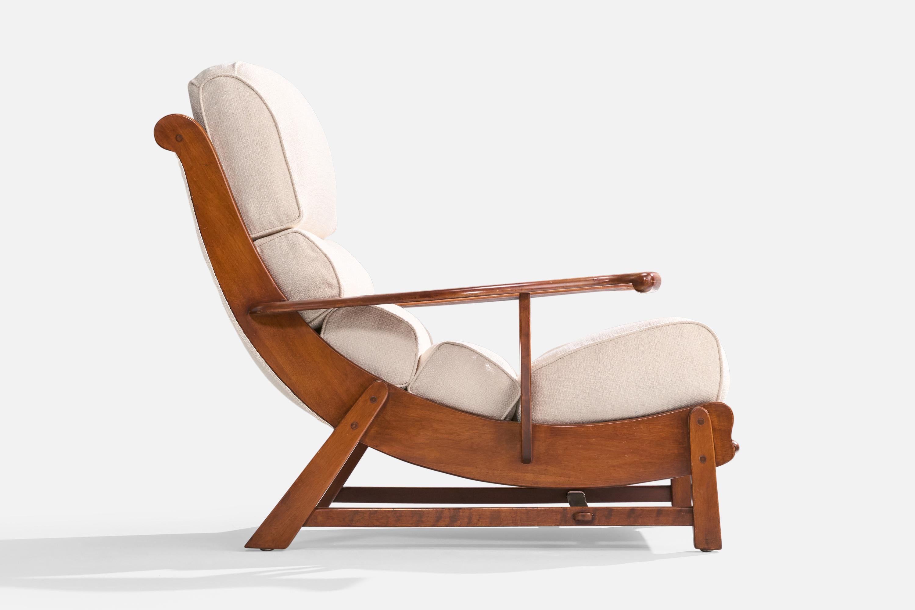 Cushman Furniture, Sedia da salotto con ottomana, Wood, Fabrice, USA, anni '40 in vendita 8