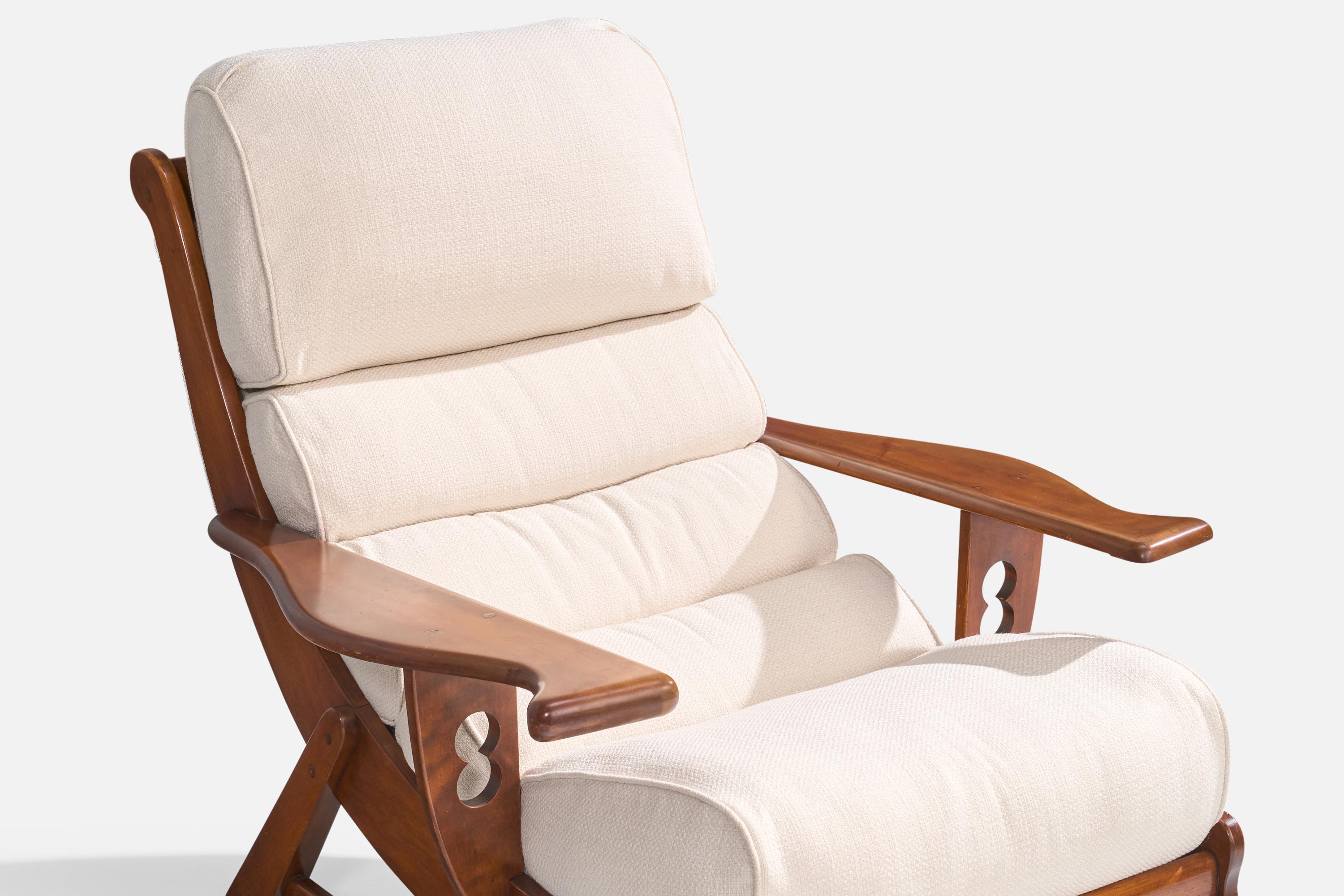 Cushman Furniture, Sedia da salotto con ottomana, Wood, Fabrice, USA, anni '40 in vendita 9