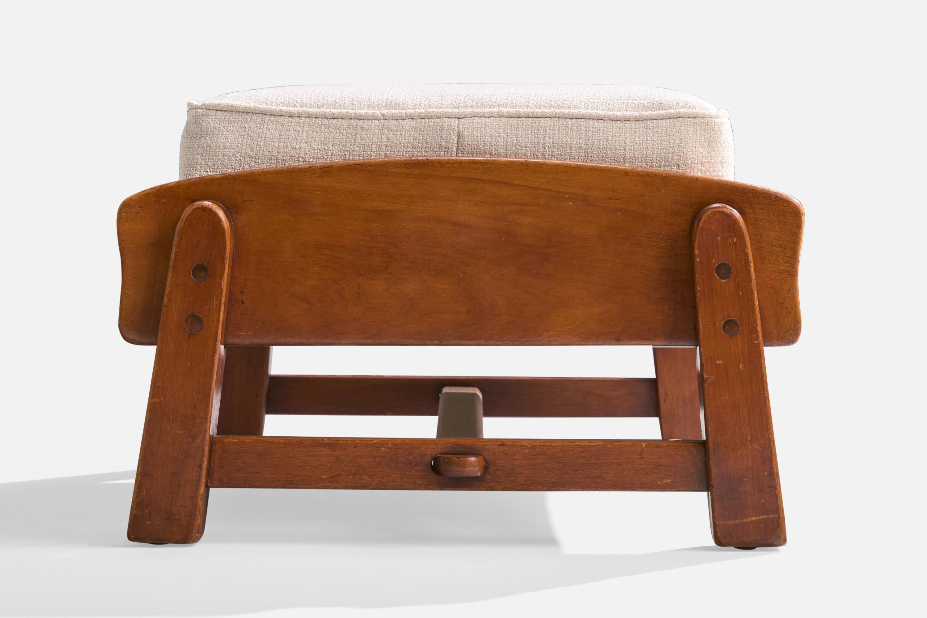 Cushman Furniture, Sedia da salotto con ottomana, Wood, Fabrice, USA, anni '40 in vendita 2