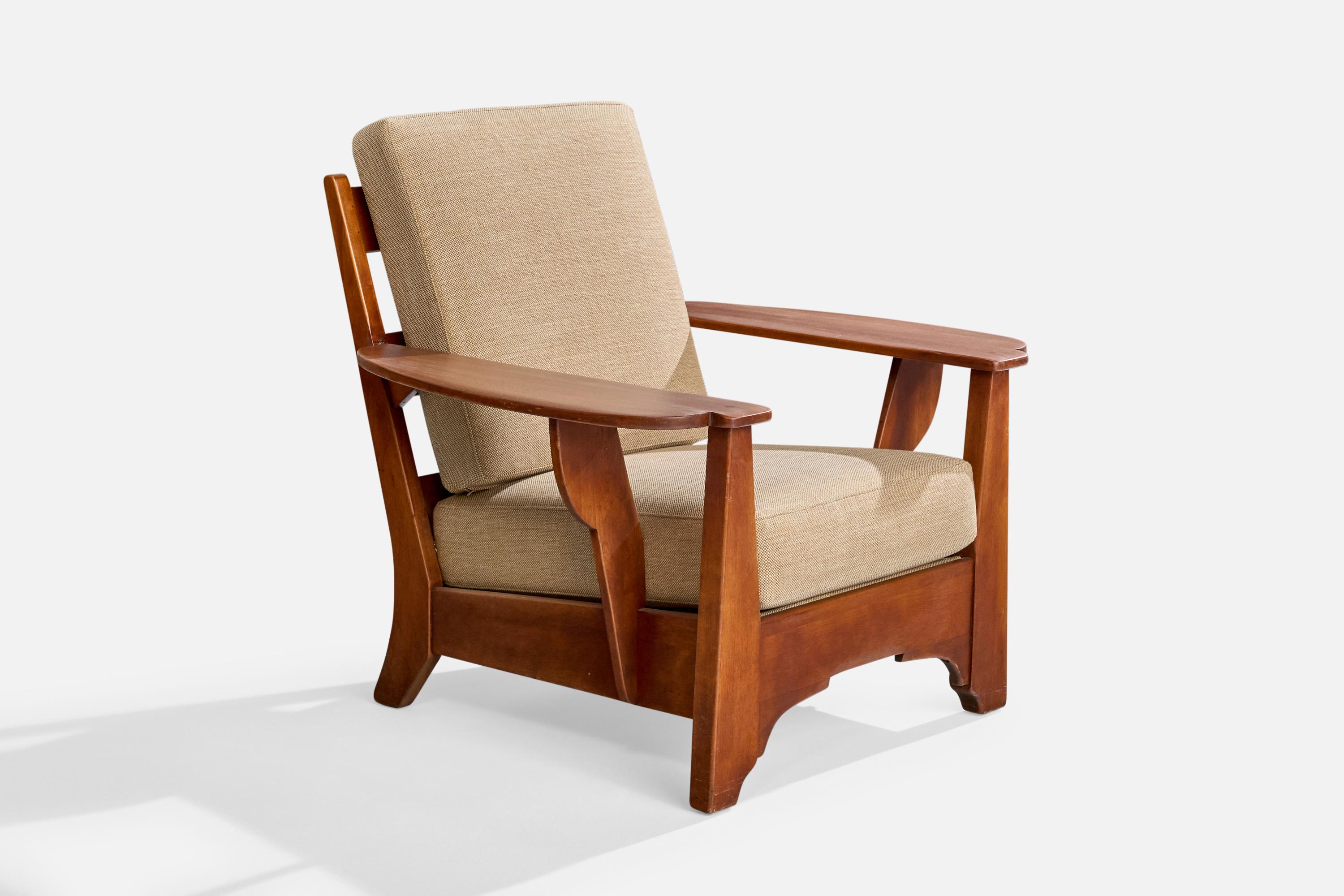 Americano Cushman Furniture, Sedia da salotto, Wood, Fabrice, USA, anni '40 in vendita
