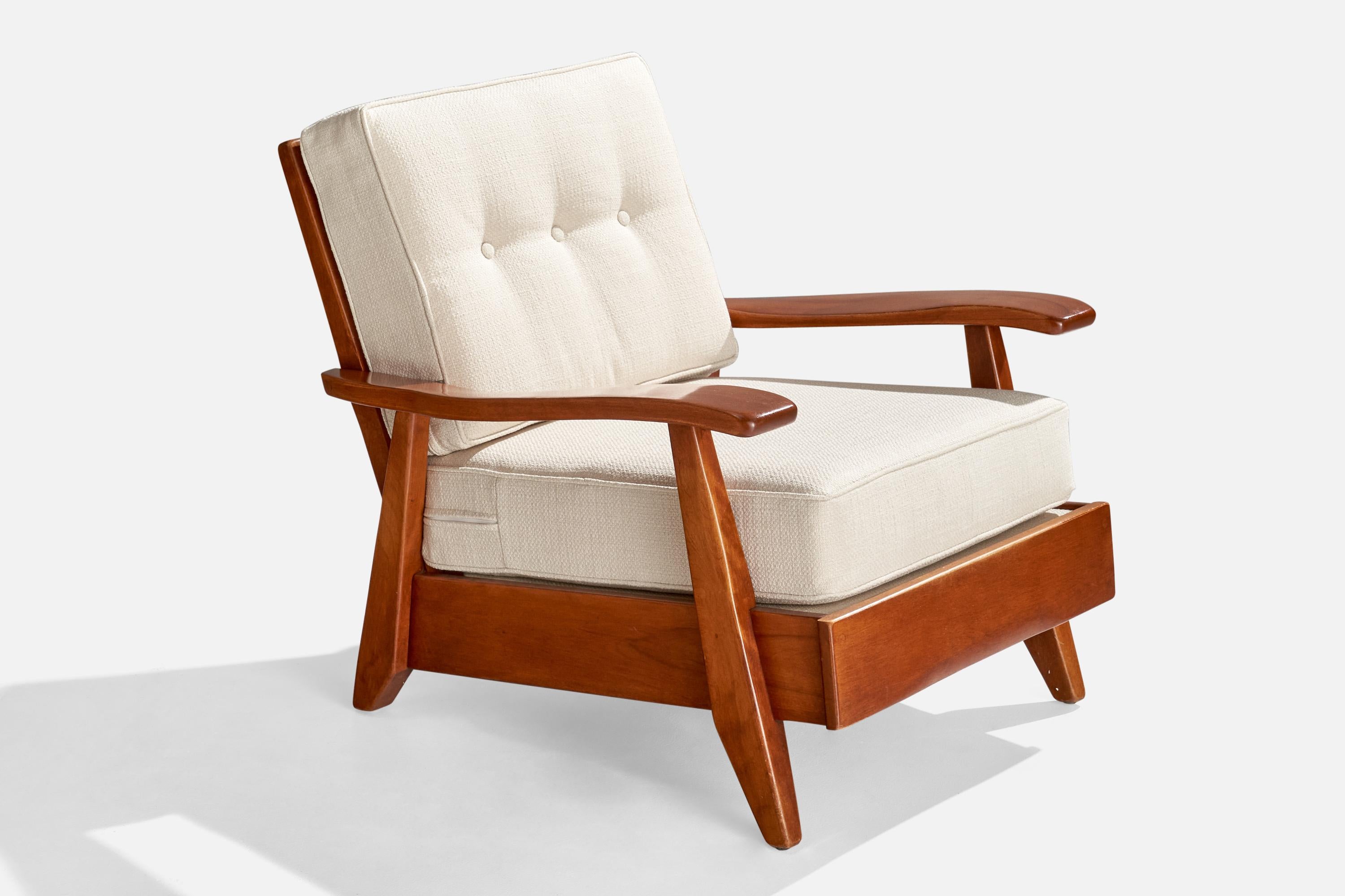 Mid-20th Century Cushman Furniture, Lounge Chairs, Wood, Fabric, USA, 1940s For Sale
