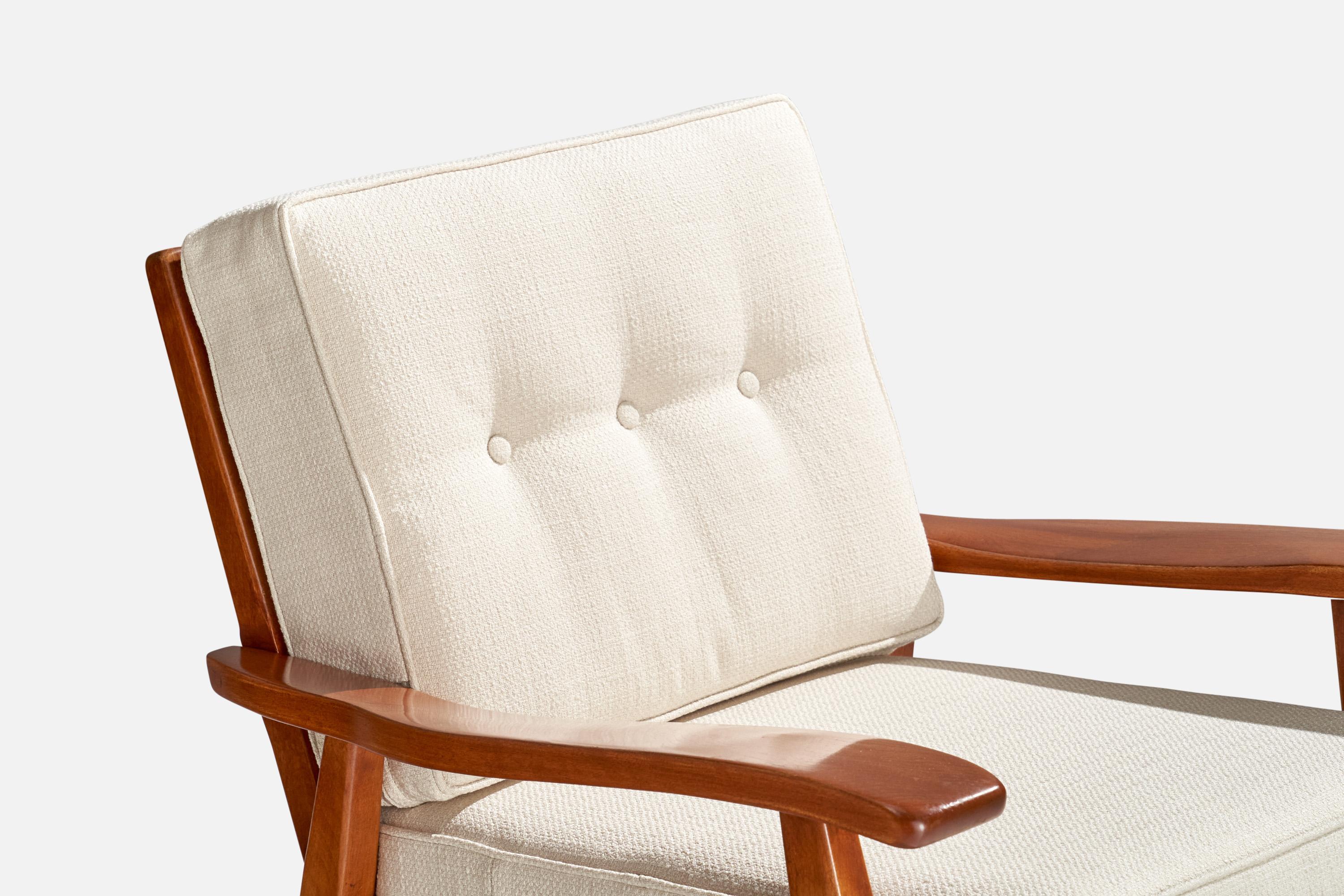 Cushman Furniture, Lounge Chairs, Wood, Fabric, USA, 1940s For Sale 4