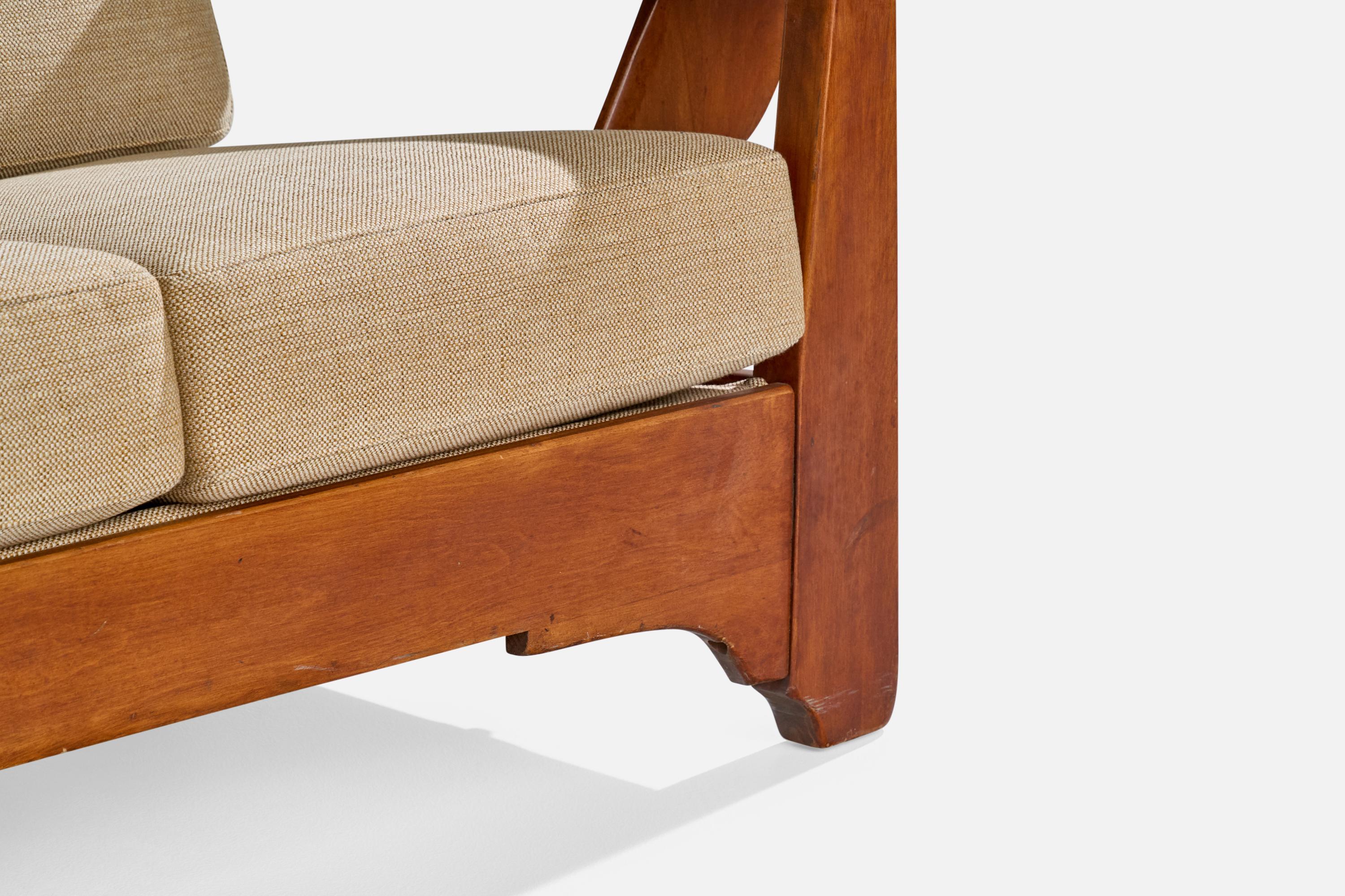 Milieu du XXe siècle Meuble Cushman, canapé, bois, tissu, États-Unis, années 1940 en vente