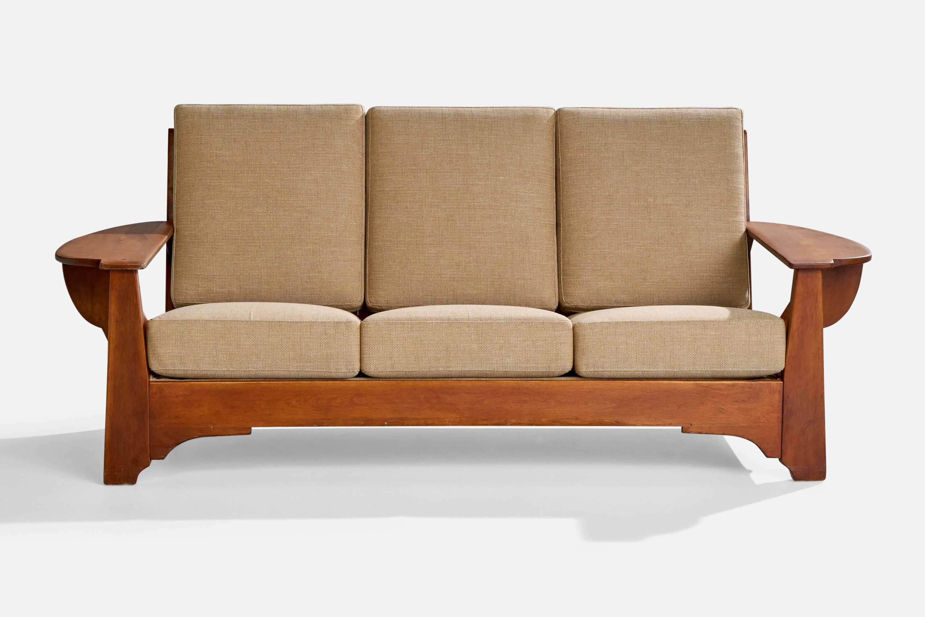Meuble Cushman, canapé, bois, tissu, États-Unis, années 1940 en vente 1