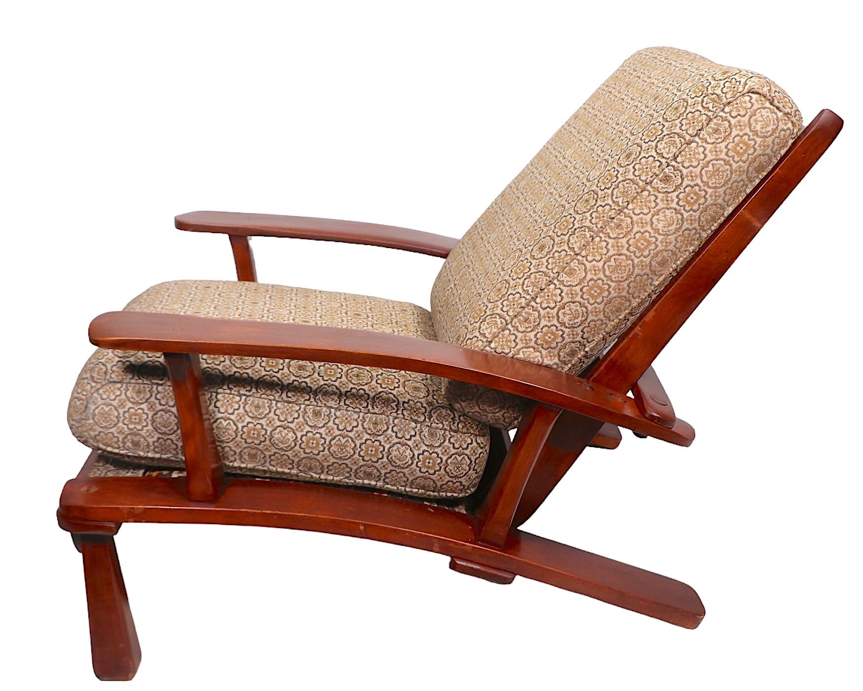 Cushman  Fauteuil de salon inclinable de style Morris par Herman de Vries fabriqué dans le Vermont en vente 3
