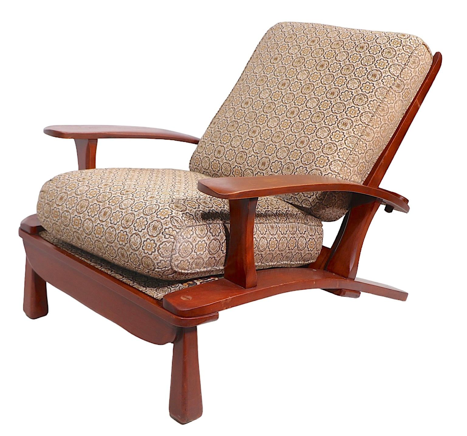 Cushman  Fauteuil de salon inclinable de style Morris par Herman de Vries fabriqué dans le Vermont en vente 5