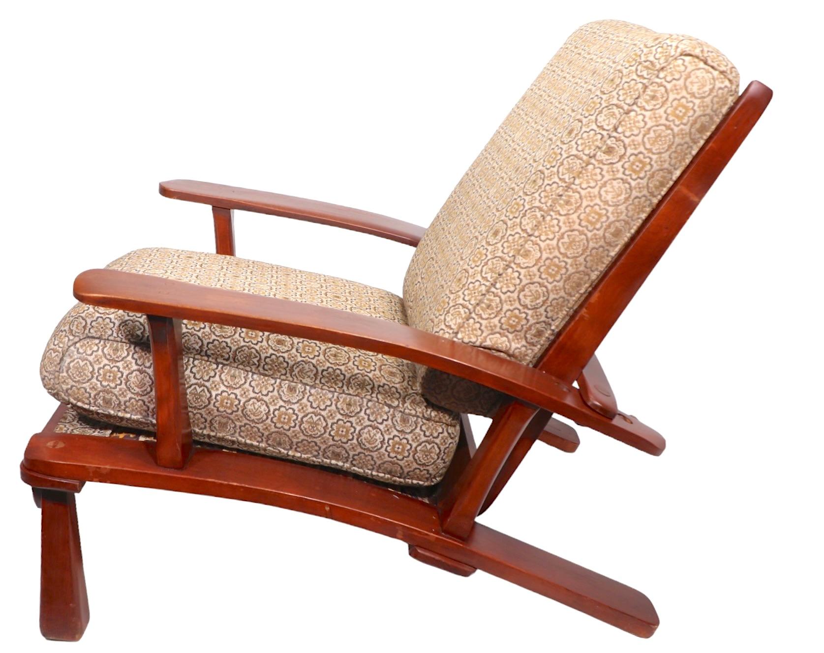 Cushman  Fauteuil de salon inclinable de style Morris par Herman de Vries fabriqué dans le Vermont Bon état - En vente à New York, NY