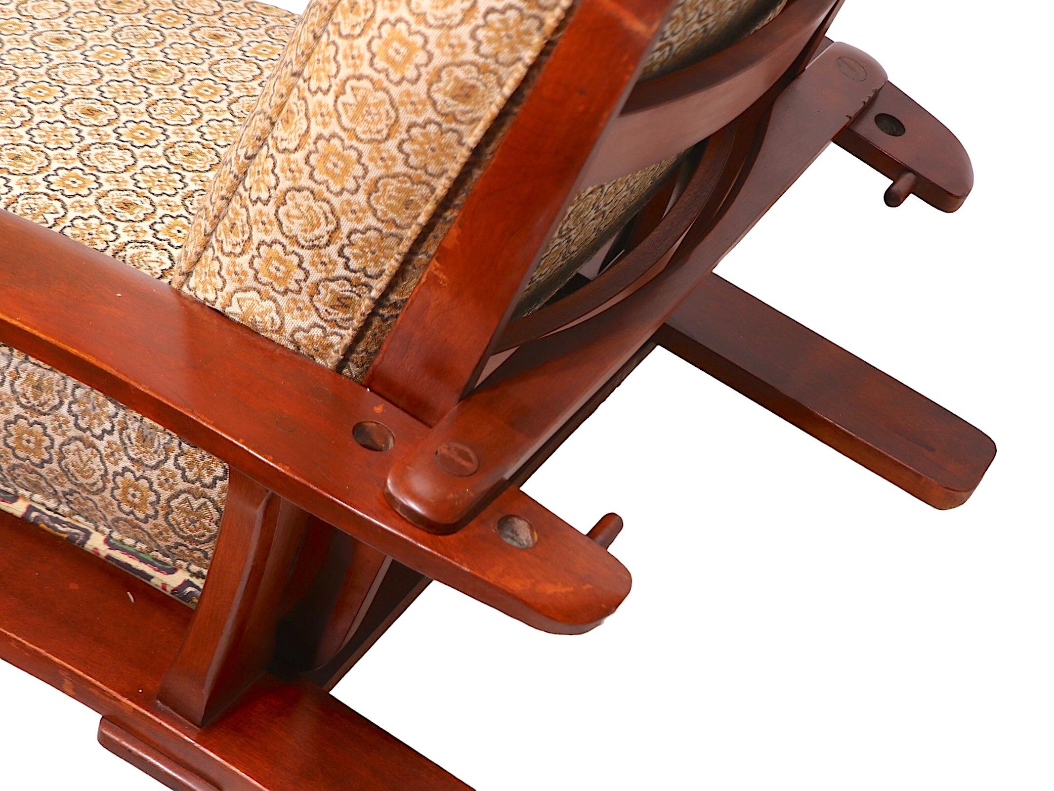 Cushman  Fauteuil de salon inclinable de style Morris par Herman de Vries fabriqué dans le Vermont en vente 1