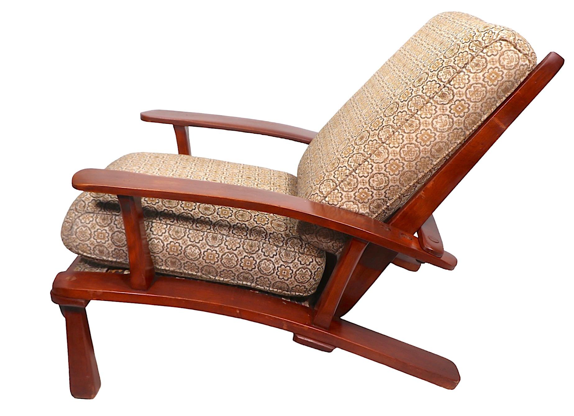 Cushman  Fauteuil de salon inclinable de style Morris par Herman de Vries fabriqué dans le Vermont en vente 2