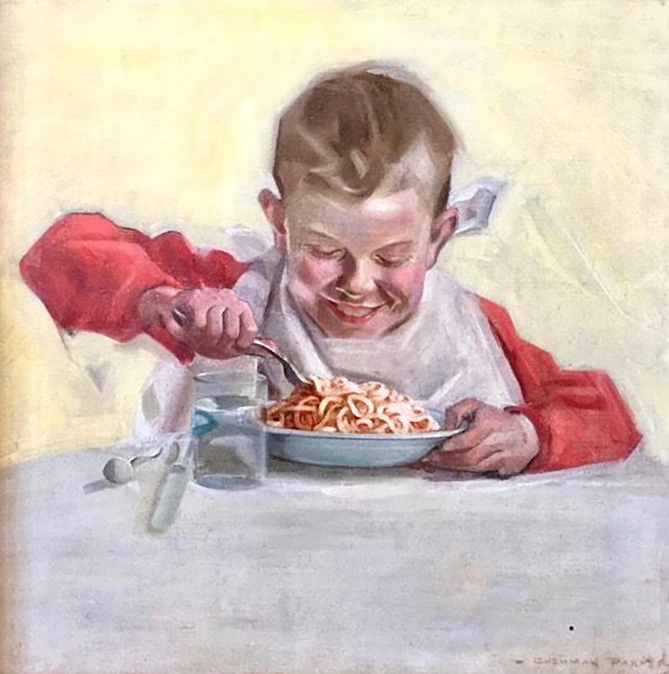 Cushman Parker Figurative Painting - Beech-Nut Spaghetti Advertisement 